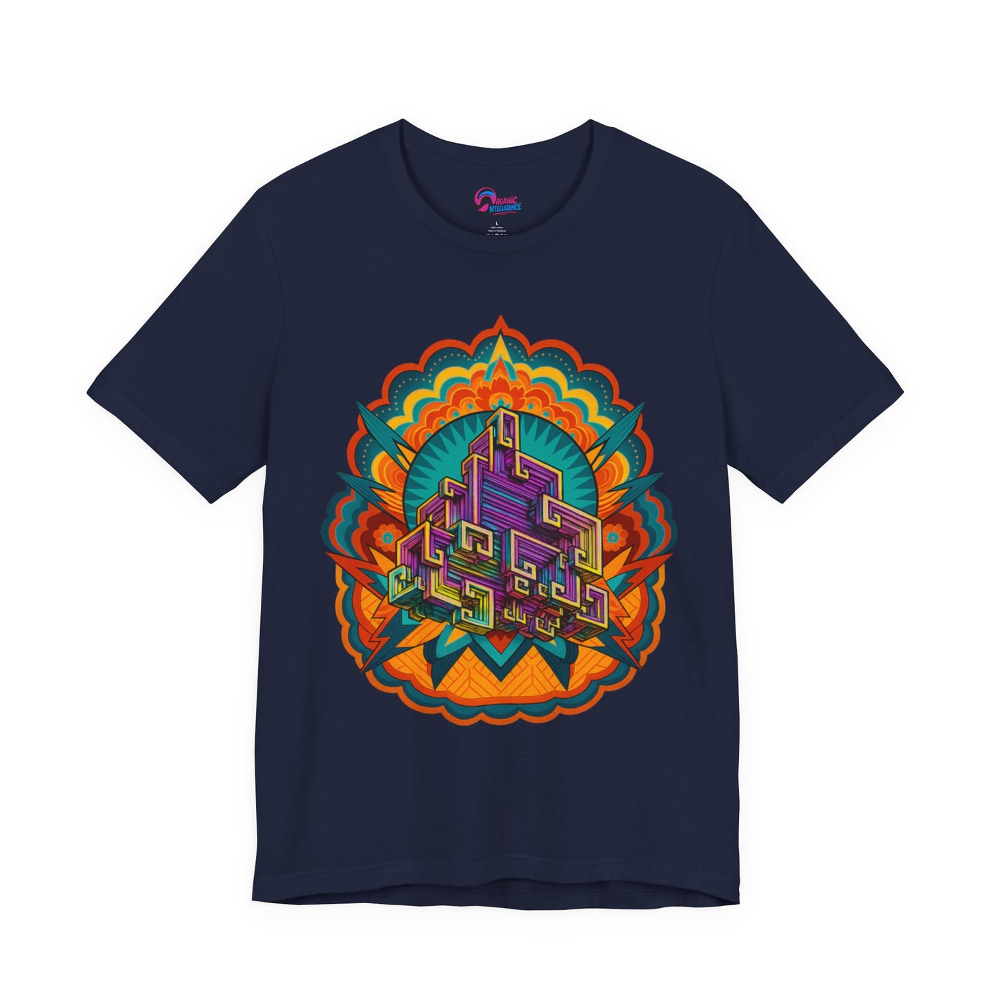 Vibrant Mandala Short Sleeve Tee, Unisex Art Shirt, Colorful Graphic Tee, Bohemian Style T-Shirt, Festival Apparel, Psychedelic Wear