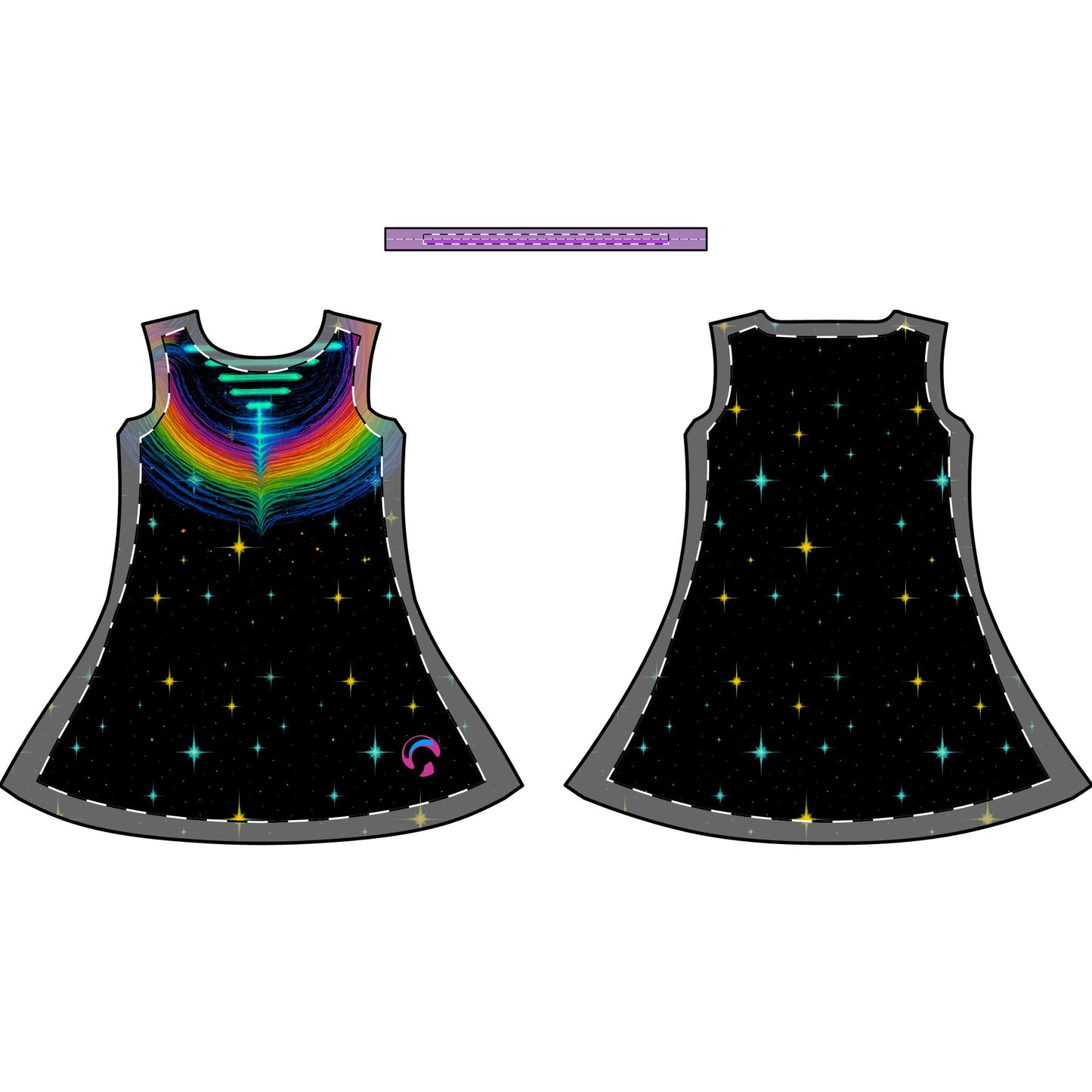 Cosmic Starry Women's Casual Dress, Celestial Night Dress, Summer Dress, Festival Outfit, Space-Themed Clothing