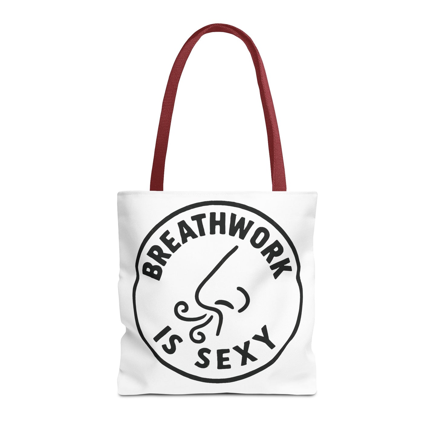 "Breathwork is Sexy" Motivational Tote Bag, Gym Carryall, Workout Bag, Reusable Shopping Tote, Eco-Friendly Reusable Bag, Challenge Every System Bag