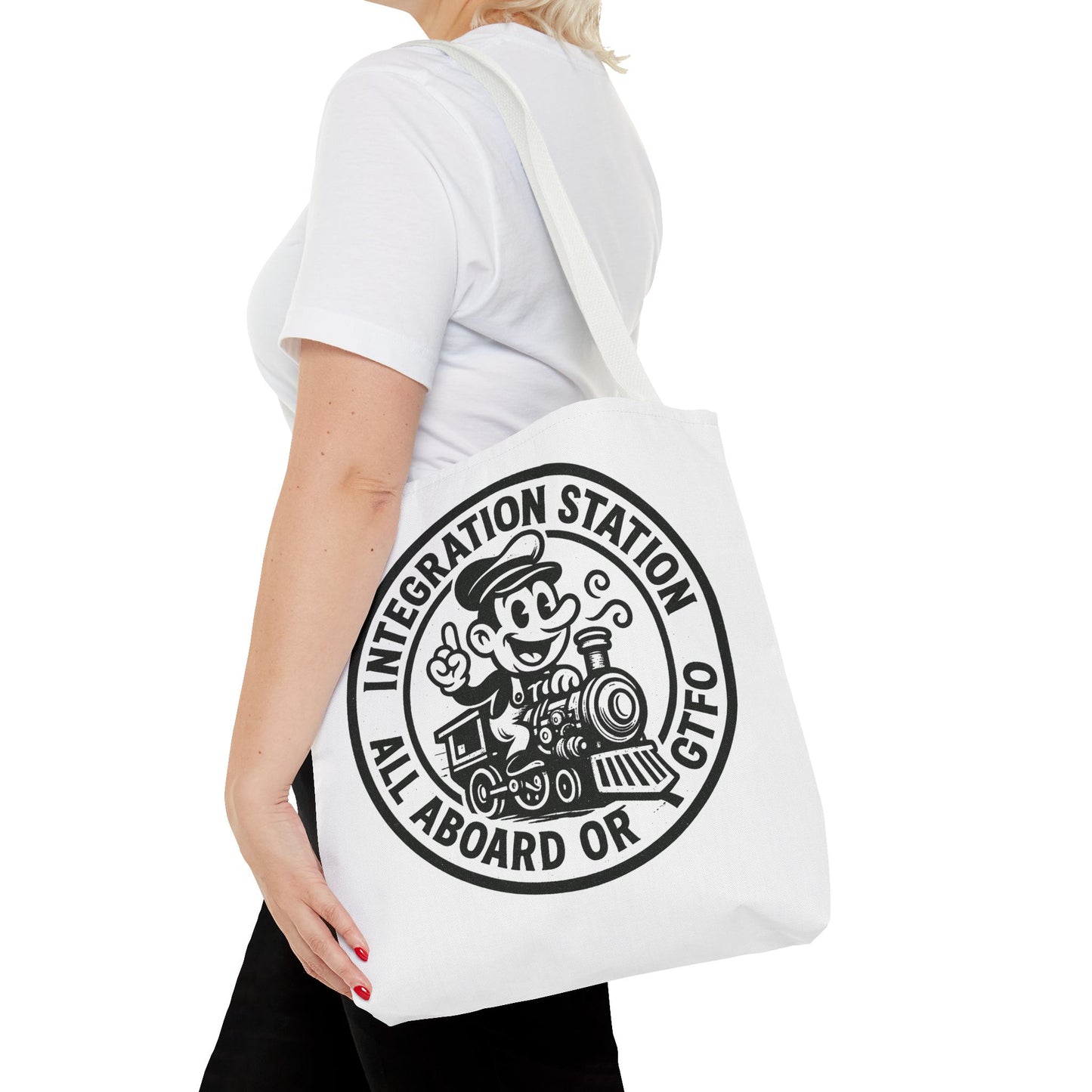 "Integration Station" Motivational Tote Bag, Gym Carryall, Workout Bag, Reusable Shopping Tote, Eco-Friendly Reusable Bag, Challenge Every System Bag