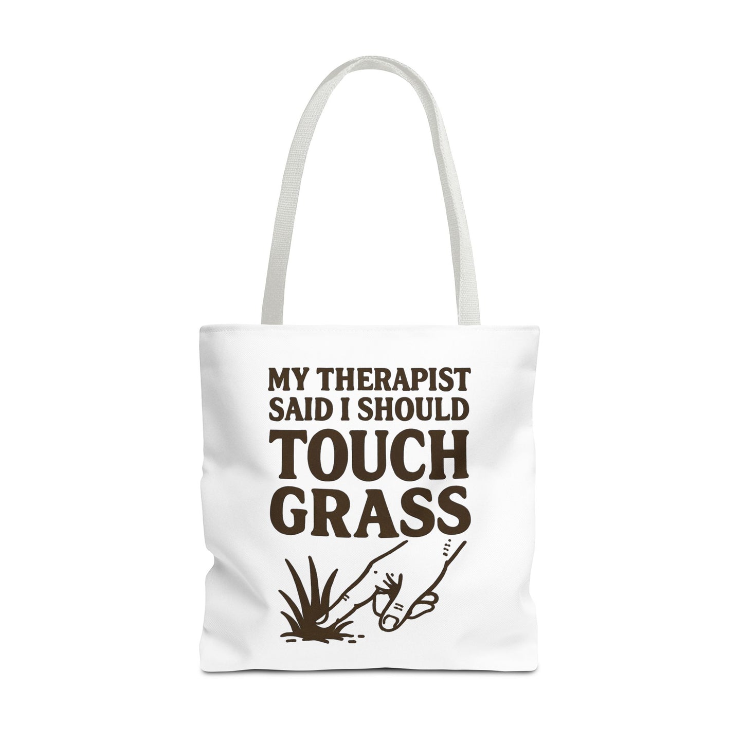 "Touch Grass" Motivational Tote Bag, Gym Carryall, Workout Bag, Reusable Shopping Tote, Eco-Friendly Reusable Bag, Challenge Every System Bag