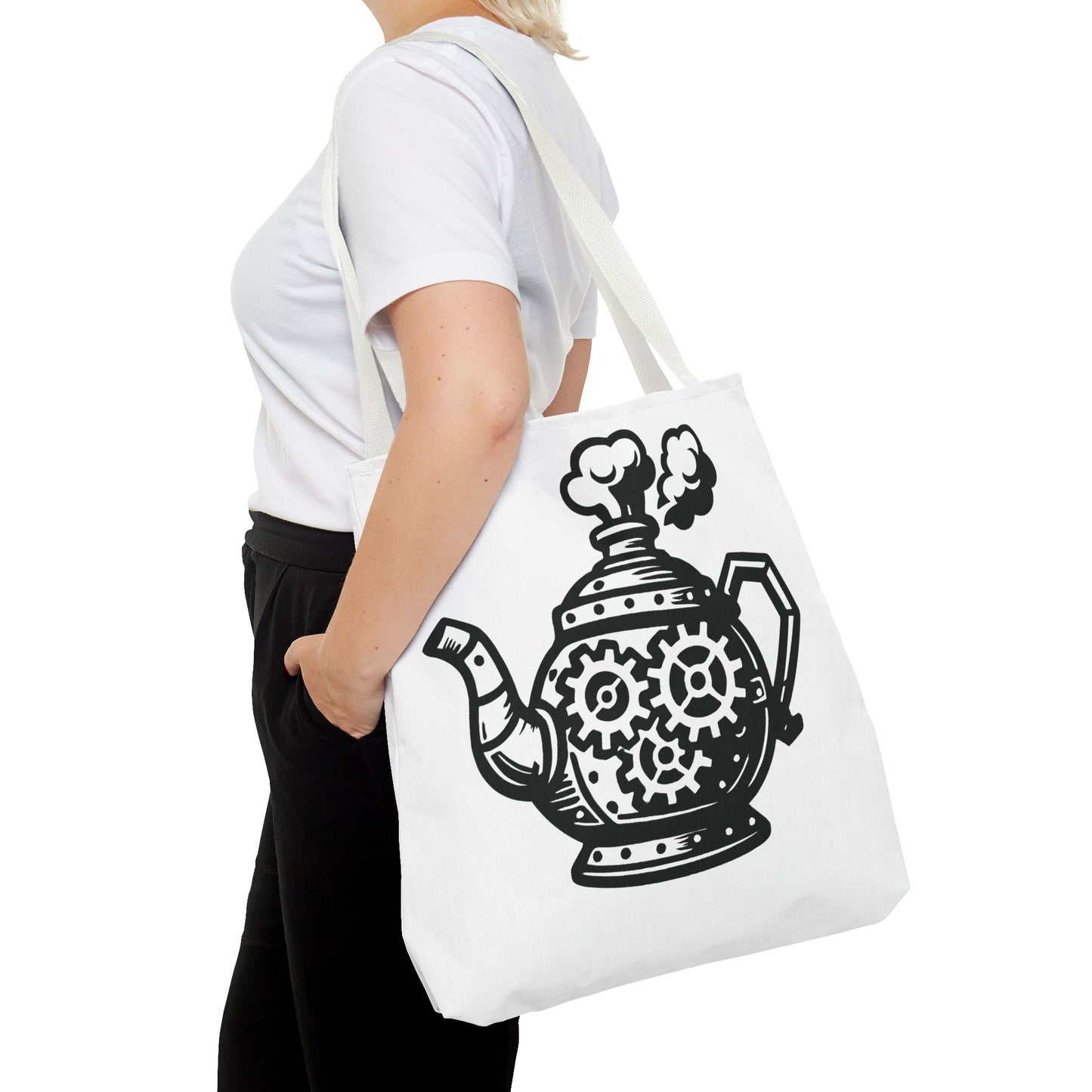 "Tea is On" Motivational Tote Bag, Gym Carryall, Workout Bag, Reusable Shopping Tote, Eco-Friendly Reusable Bag, Challenge Every System Bag