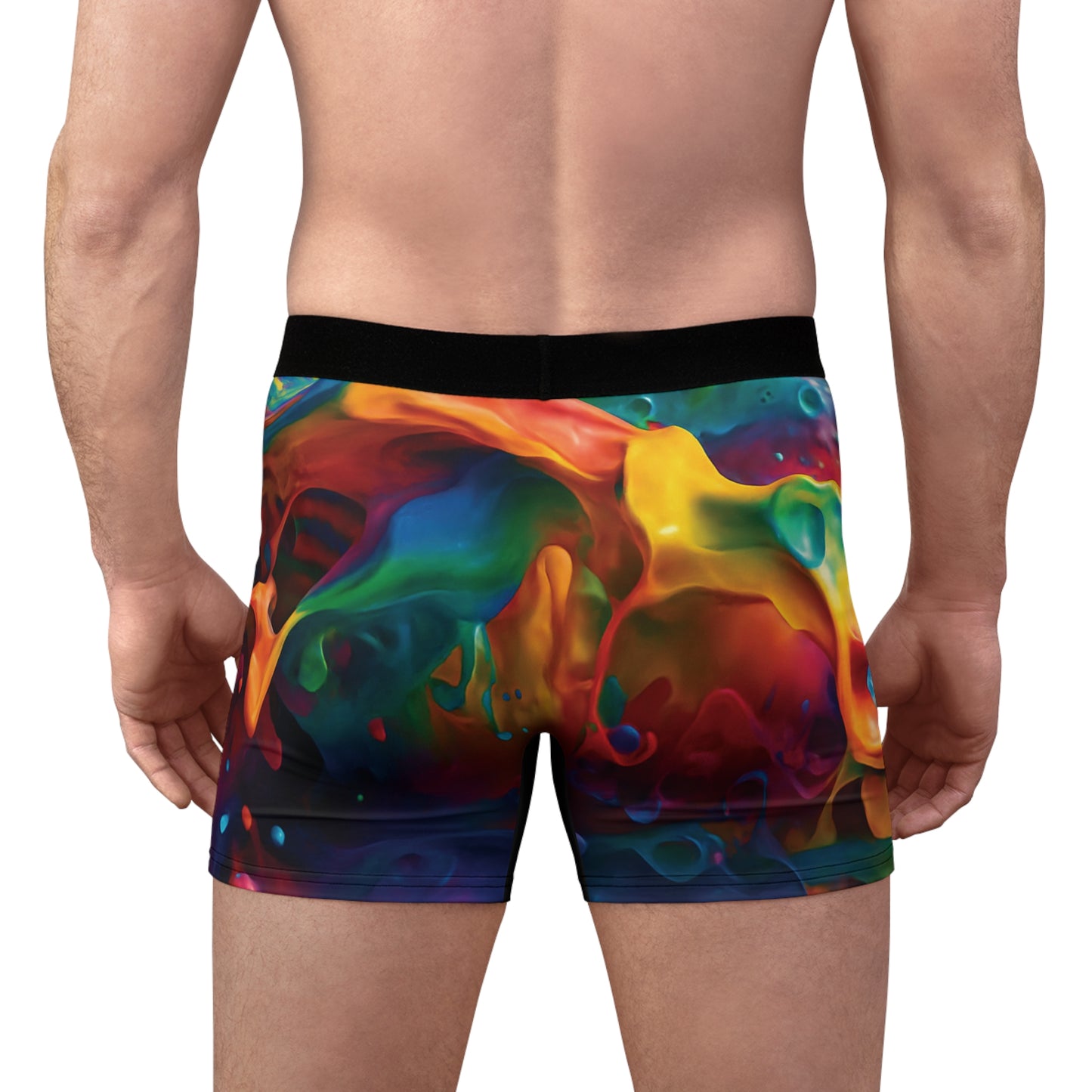 Vibrant Abstract Men's Boxer Briefs, Colorful Underwear, Unique Gift for Him, Party Essentials, Festival Wear, Everyday Comfort