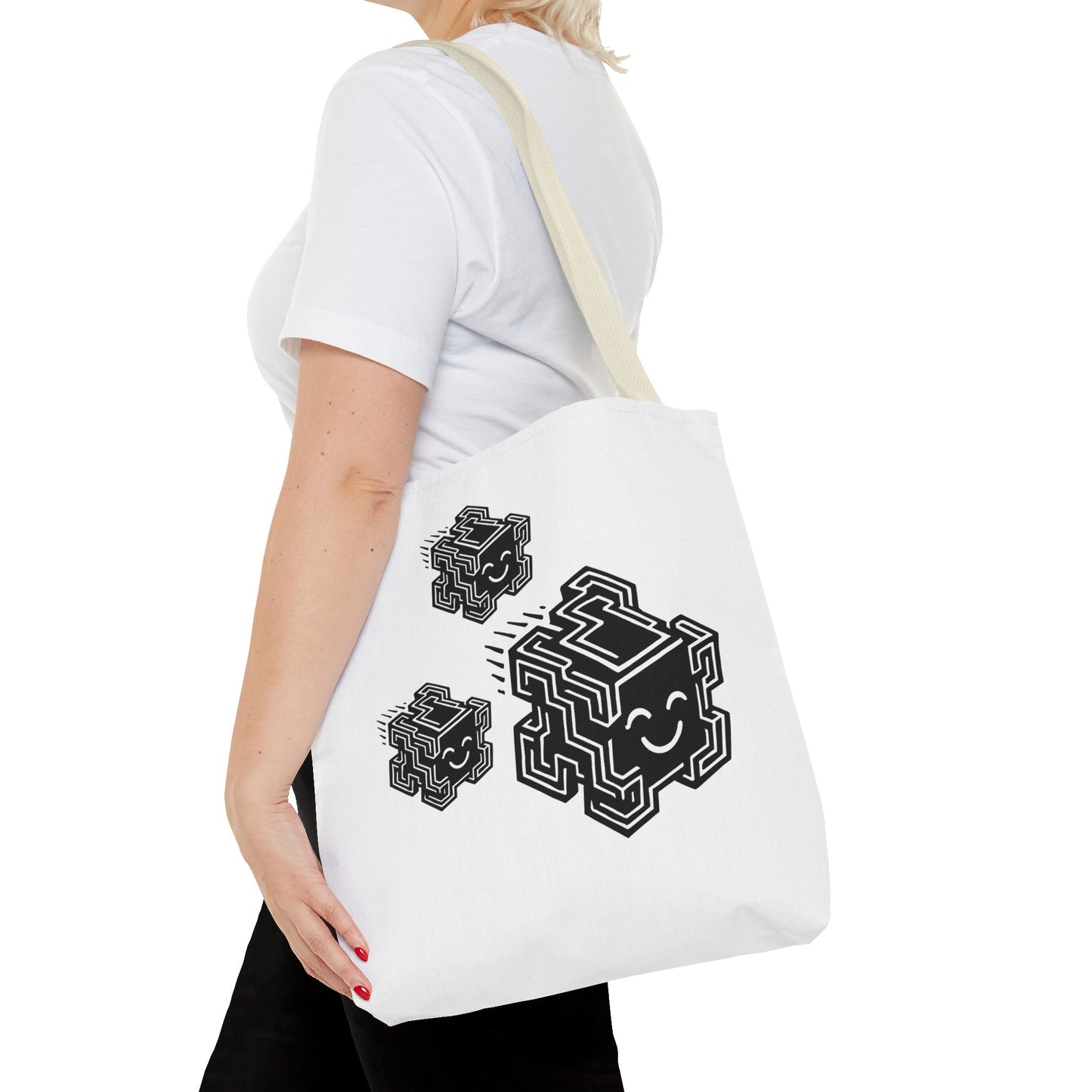 "Glitchee Fam" Motivational Tote Bag, Gym Carryall, Workout Bag, Reusable Shopping Tote, Eco-Friendly Reusable Bag, Challenge Every System Bag