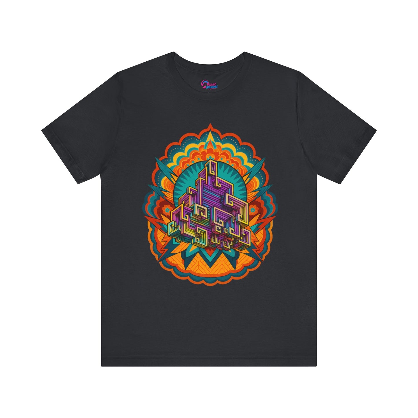 Vibrant Mandala Short Sleeve Tee, Unisex Art Shirt, Colorful Graphic Tee, Bohemian Style T-Shirt, Festival Apparel, Psychedelic Wear