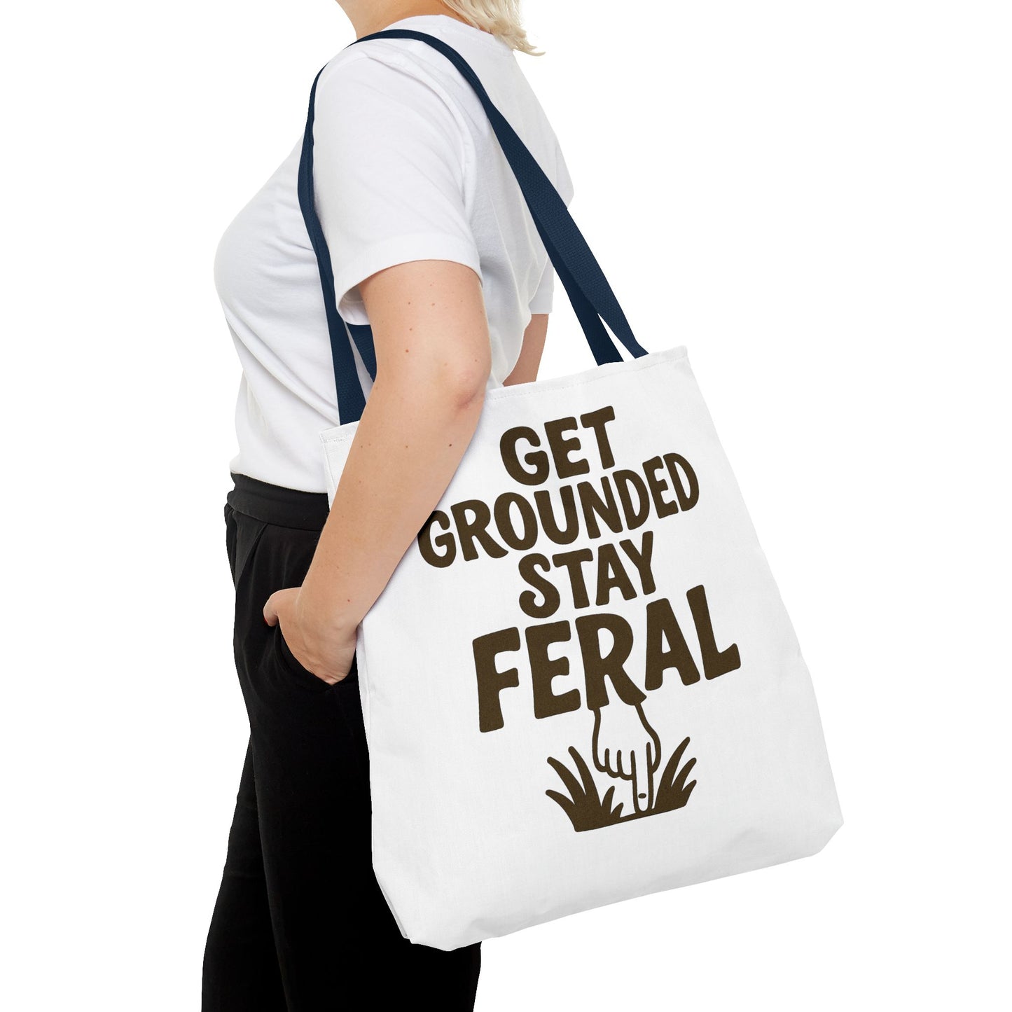 "Stay Feral" Motivational Tote Bag, Gym Carryall, Workout Bag, Reusable Shopping Tote, Eco-Friendly Reusable Bag, Challenge Every System Bag