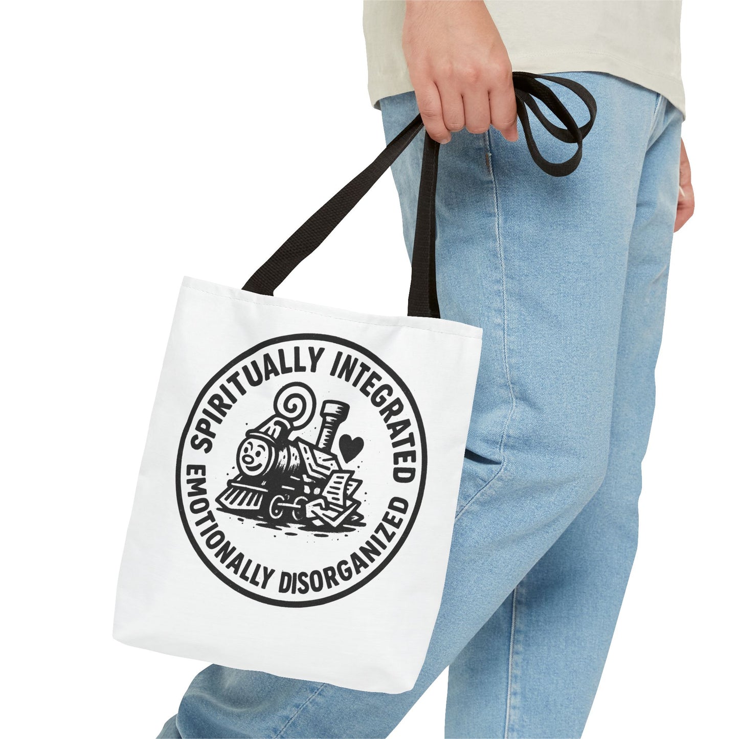 Emotionally Disorganized" Motivational Tote Bag, Gym Carryall, Workout Bag, Reusable Shopping Tote, Eco-Friendly Reusable Bag, Challenge Every System Bag