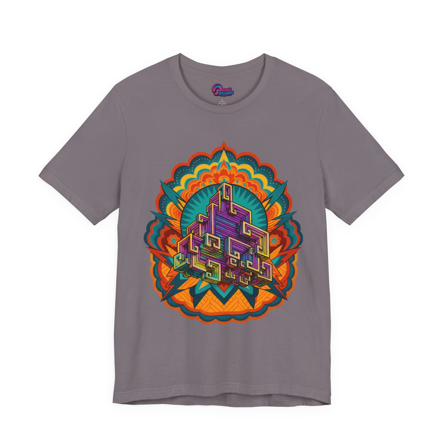 Vibrant Mandala Short Sleeve Tee, Unisex Art Shirt, Colorful Graphic Tee, Bohemian Style T-Shirt, Festival Apparel, Psychedelic Wear
