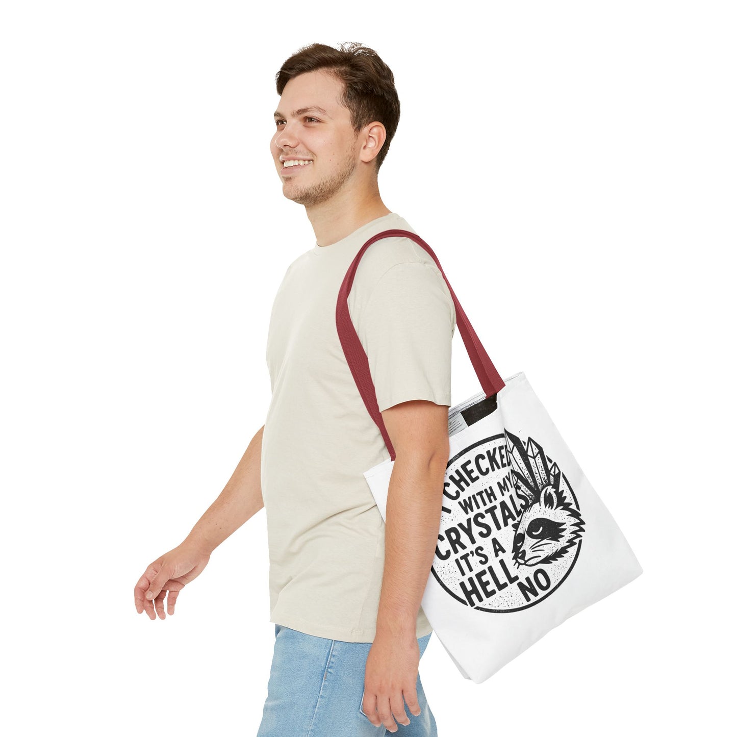 "It's a Hell No" Motivational Tote Bag, Gym Carryall, Workout Bag, Reusable Shopping Tote, Eco-Friendly Reusable Bag, Challenge Every System Bag