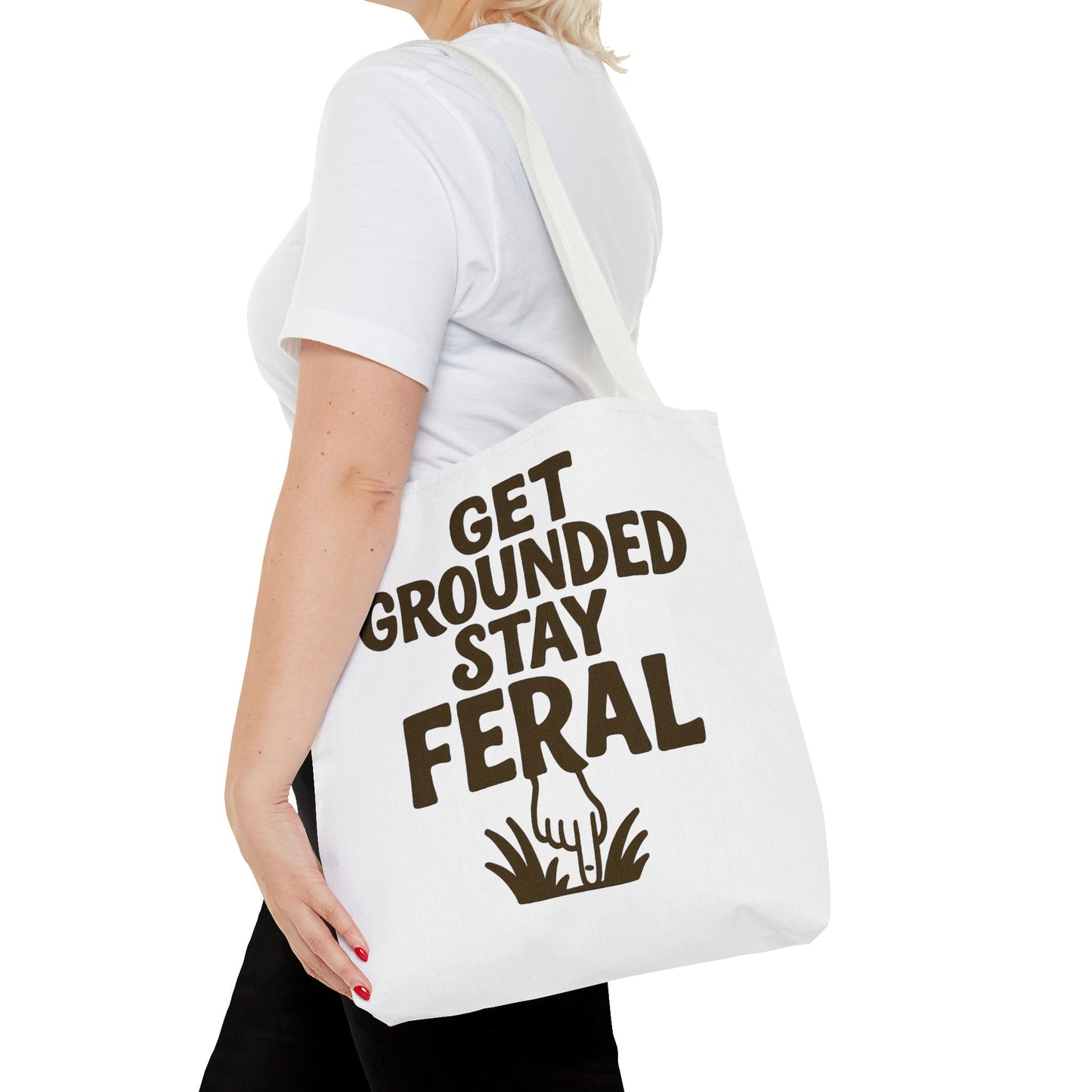 "Stay Feral" Motivational Tote Bag, Gym Carryall, Workout Bag, Reusable Shopping Tote, Eco-Friendly Reusable Bag, Challenge Every System Bag