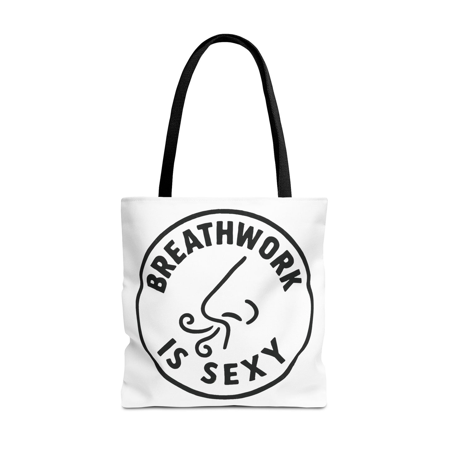"Breathwork is Sexy" Motivational Tote Bag, Gym Carryall, Workout Bag, Reusable Shopping Tote, Eco-Friendly Reusable Bag, Challenge Every System Bag