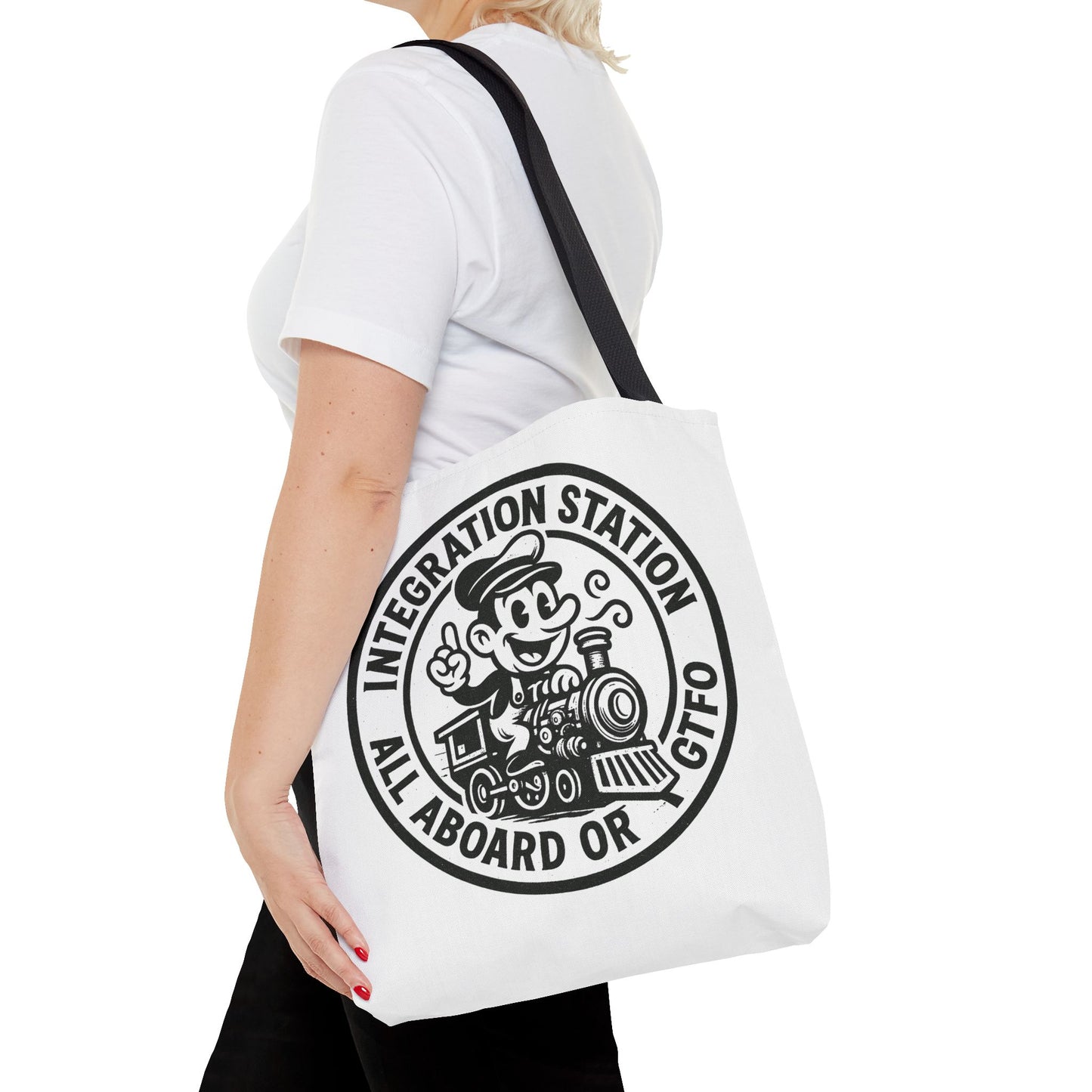 "Integration Station" Motivational Tote Bag, Gym Carryall, Workout Bag, Reusable Shopping Tote, Eco-Friendly Reusable Bag, Challenge Every System Bag