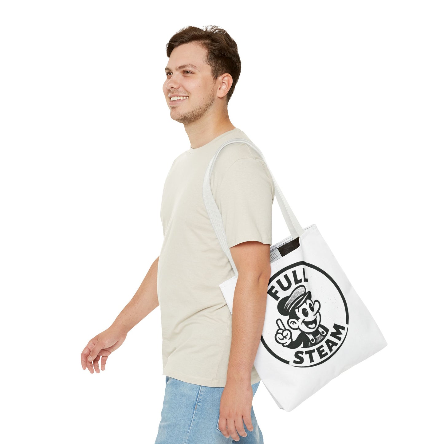 "Full Steam" Band Merch Tote Bag, Gym Carryall, Workout Bag, Reusable Shopping Tote, Eco-Friendly Reusable Bag, Challenge Every System Bag