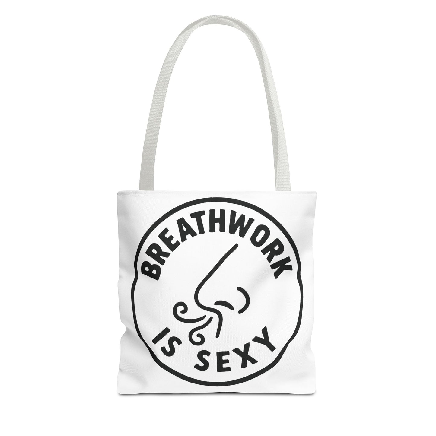 "Breathwork is Sexy" Motivational Tote Bag, Gym Carryall, Workout Bag, Reusable Shopping Tote, Eco-Friendly Reusable Bag, Challenge Every System Bag
