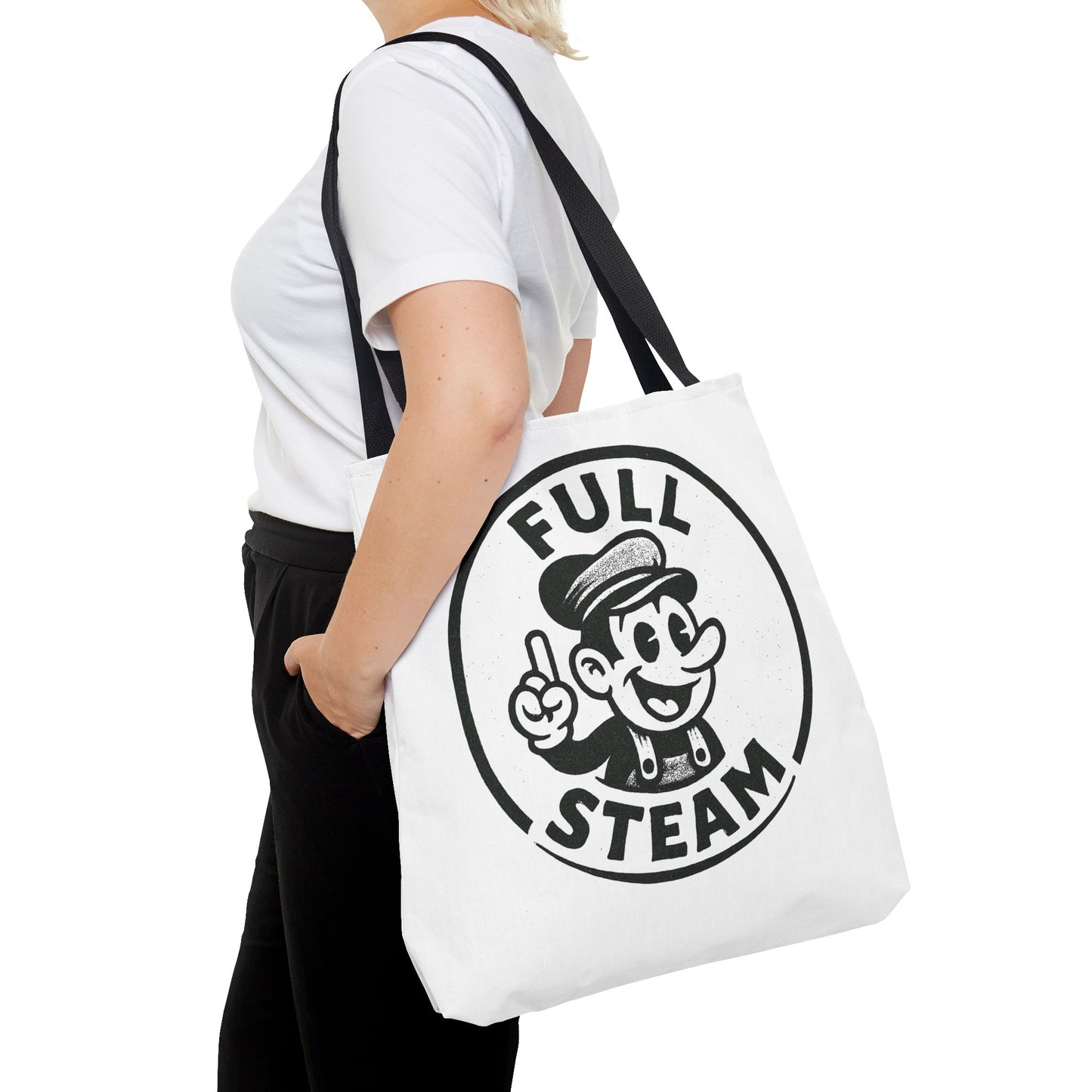 "Full Steam" Band Merch Tote Bag, Gym Carryall, Workout Bag, Reusable Shopping Tote, Eco-Friendly Reusable Bag, Challenge Every System Bag