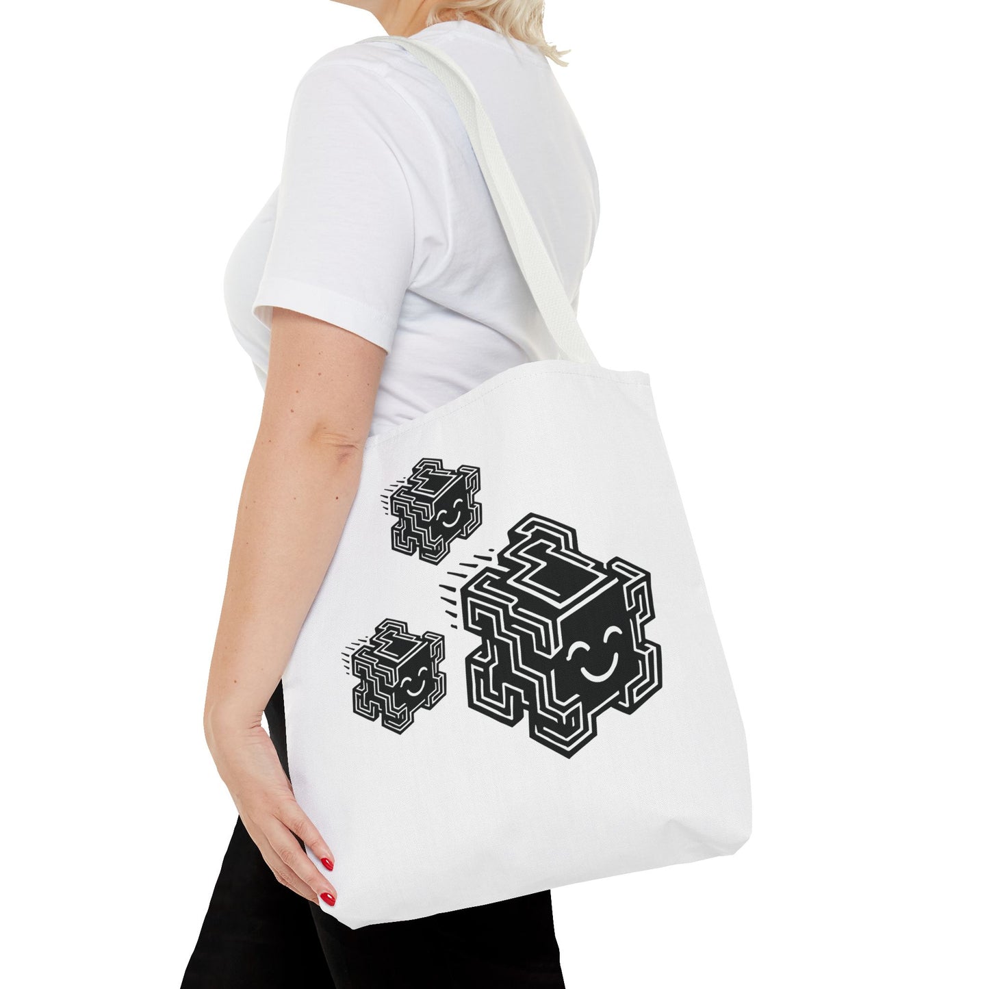 "Glitchee Fam" Motivational Tote Bag, Gym Carryall, Workout Bag, Reusable Shopping Tote, Eco-Friendly Reusable Bag, Challenge Every System Bag