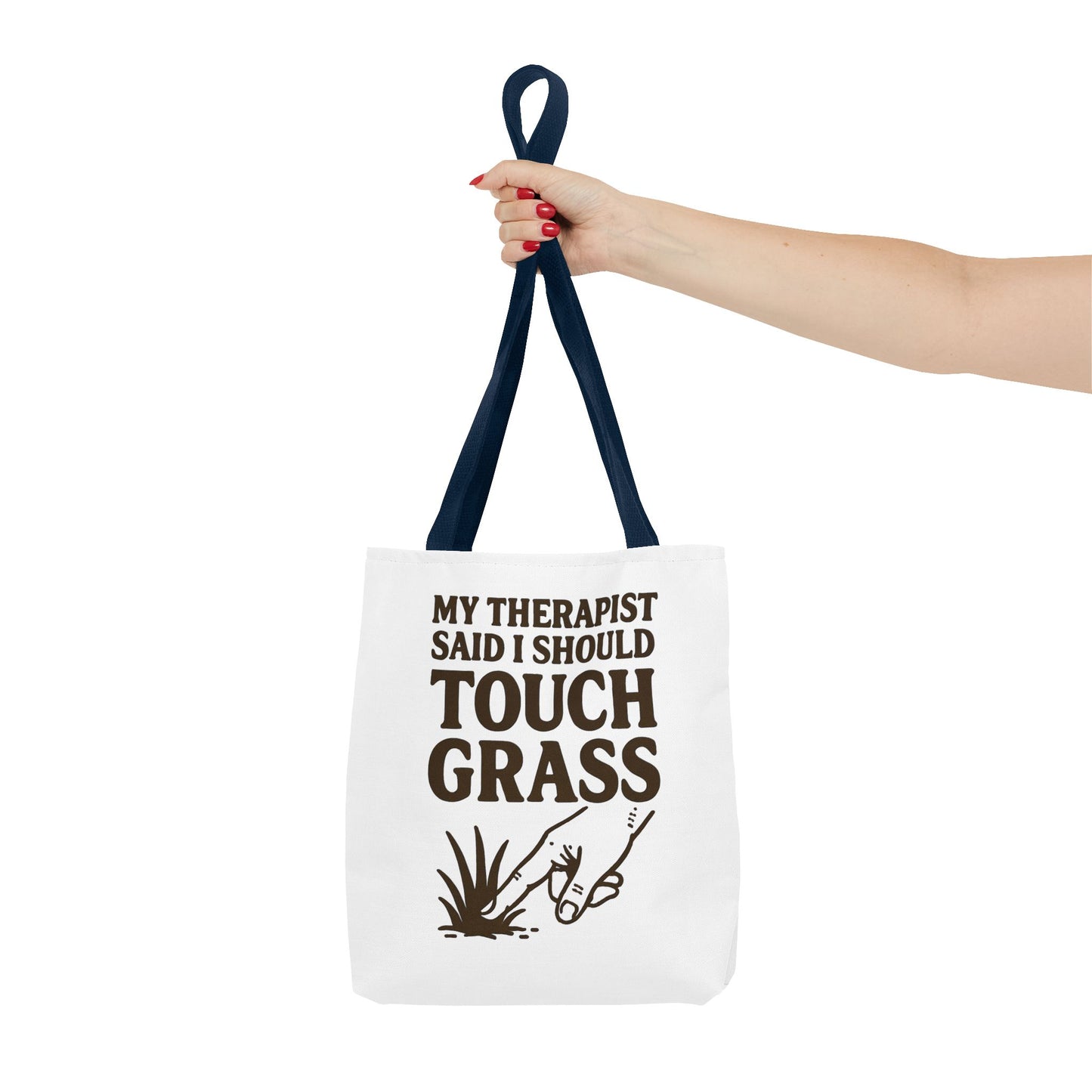 "Touch Grass" Motivational Tote Bag, Gym Carryall, Workout Bag, Reusable Shopping Tote, Eco-Friendly Reusable Bag, Challenge Every System Bag