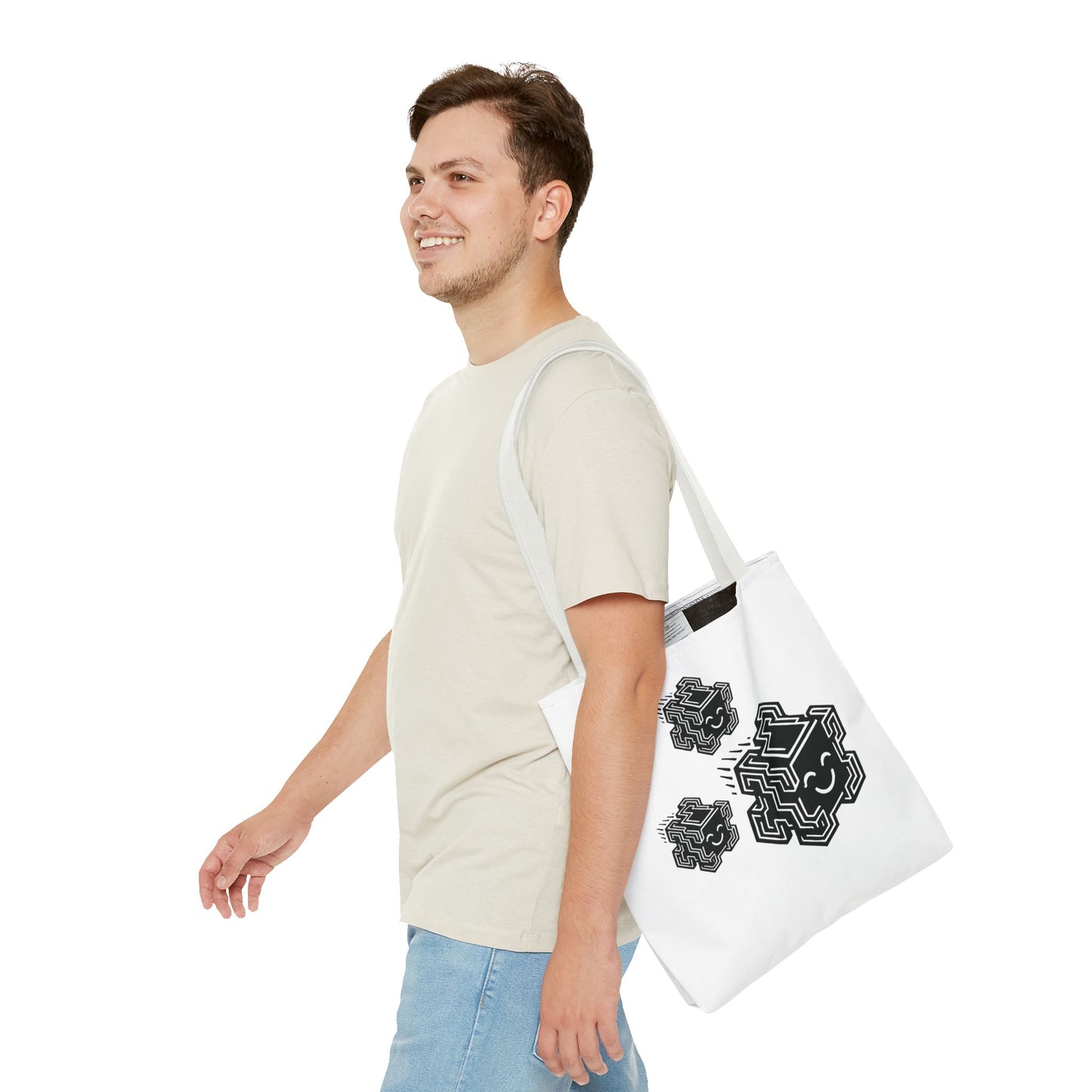 "Glitchee Fam" Motivational Tote Bag, Gym Carryall, Workout Bag, Reusable Shopping Tote, Eco-Friendly Reusable Bag, Challenge Every System Bag