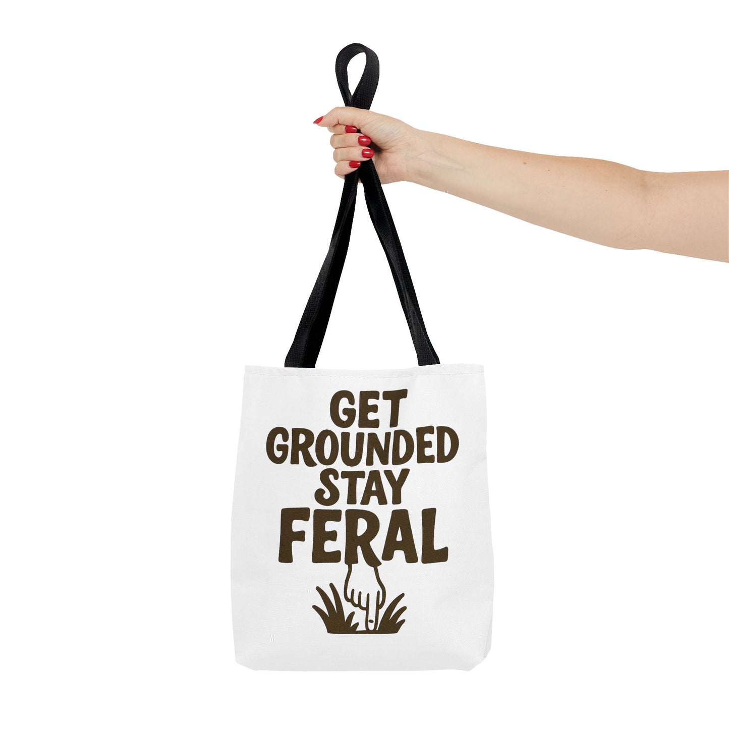 "Stay Feral" Motivational Tote Bag, Gym Carryall, Workout Bag, Reusable Shopping Tote, Eco-Friendly Reusable Bag, Challenge Every System Bag