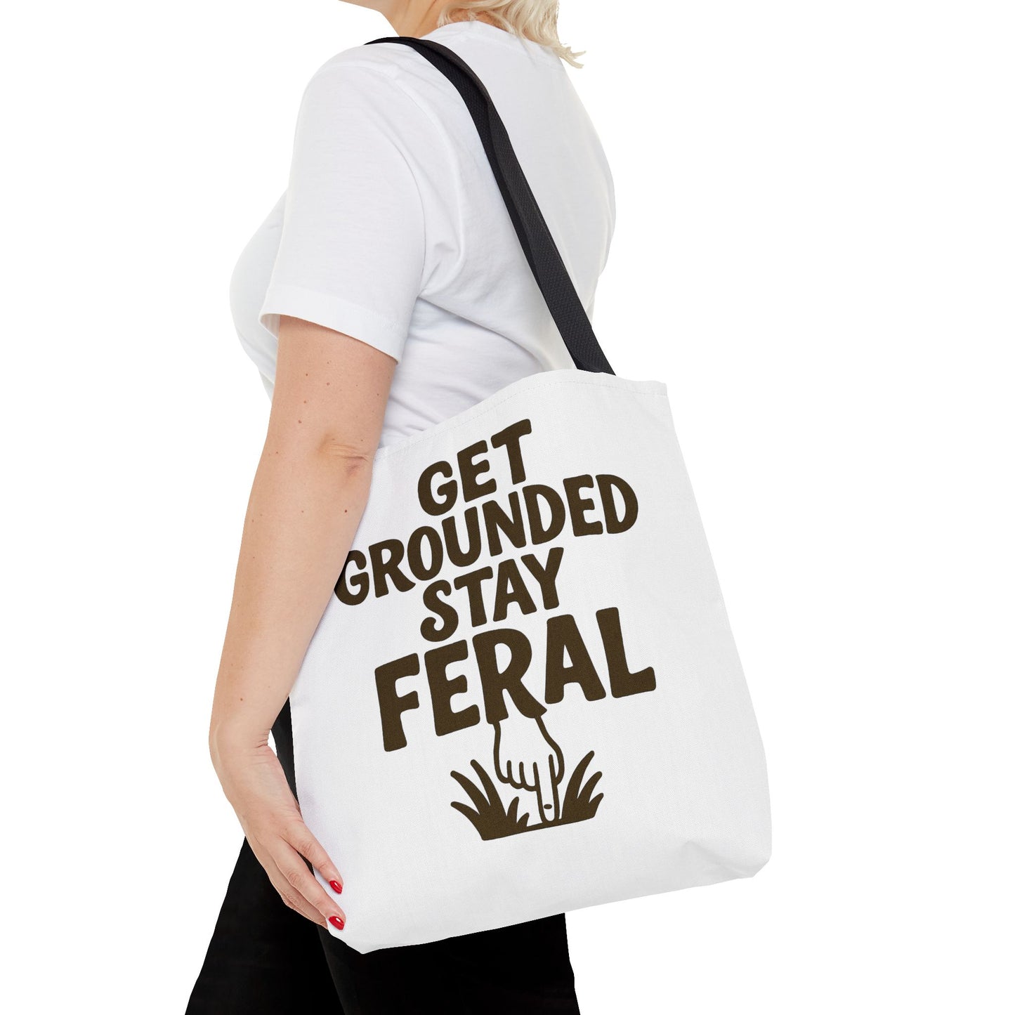 "Stay Feral" Motivational Tote Bag, Gym Carryall, Workout Bag, Reusable Shopping Tote, Eco-Friendly Reusable Bag, Challenge Every System Bag