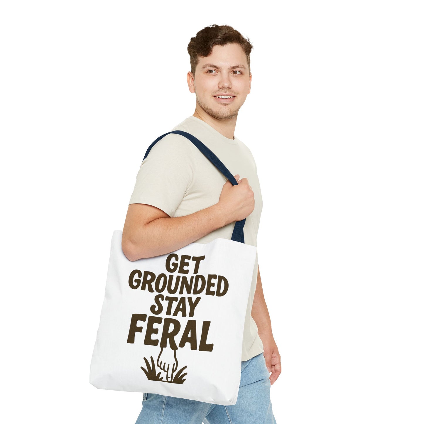 "Stay Feral" Motivational Tote Bag, Gym Carryall, Workout Bag, Reusable Shopping Tote, Eco-Friendly Reusable Bag, Challenge Every System Bag