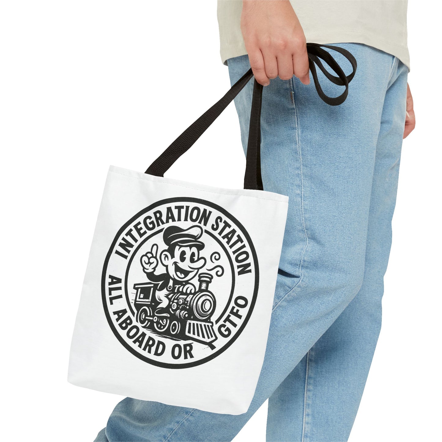 "Integration Station" Motivational Tote Bag, Gym Carryall, Workout Bag, Reusable Shopping Tote, Eco-Friendly Reusable Bag, Challenge Every System Bag