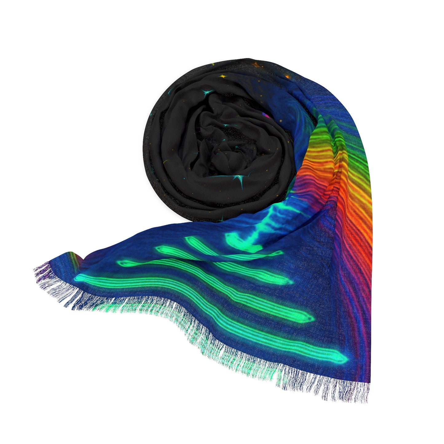 Colorful Galaxy Light Scarf, Bohemian Wrap, Statement Accessory, Festival Wear, Gift for Her, Cosmic Fashion