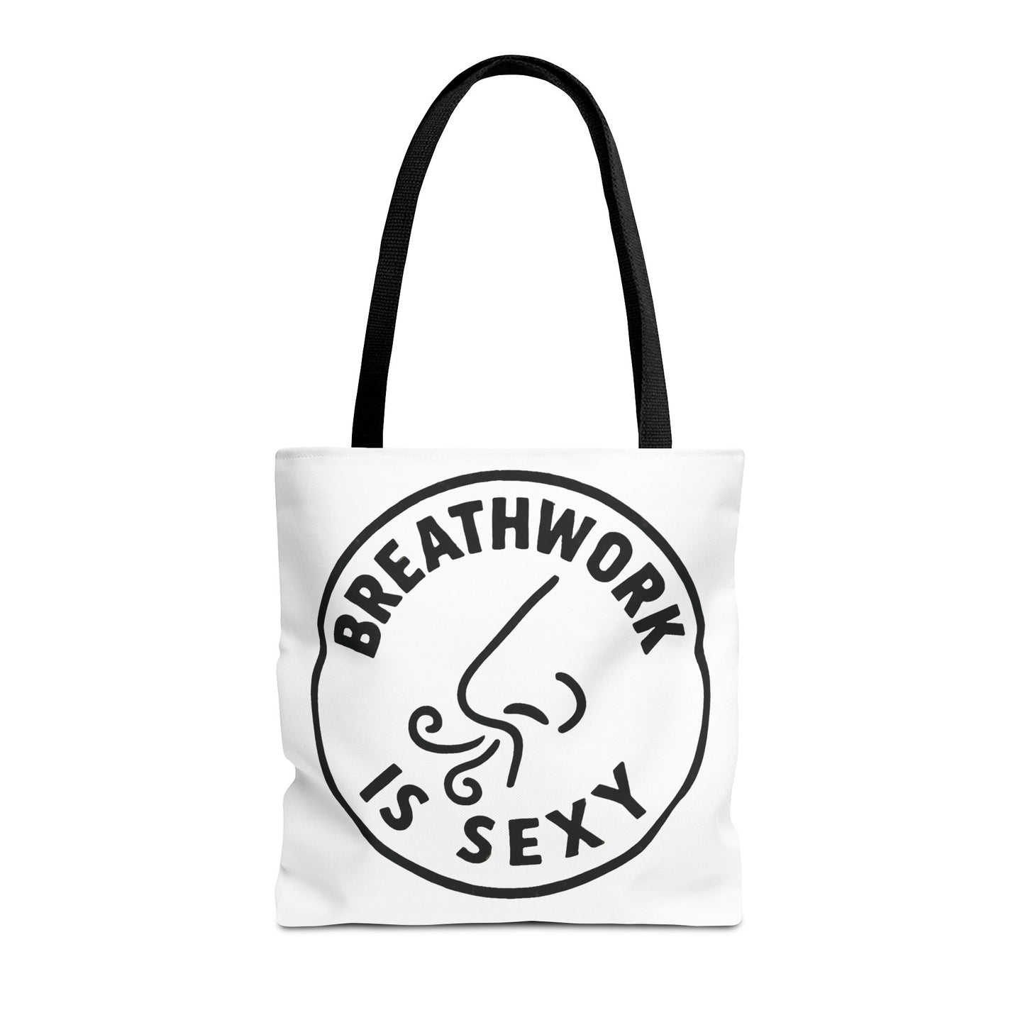 "Breathwork is Sexy" Motivational Tote Bag, Gym Carryall, Workout Bag, Reusable Shopping Tote, Eco-Friendly Reusable Bag, Challenge Every System Bag