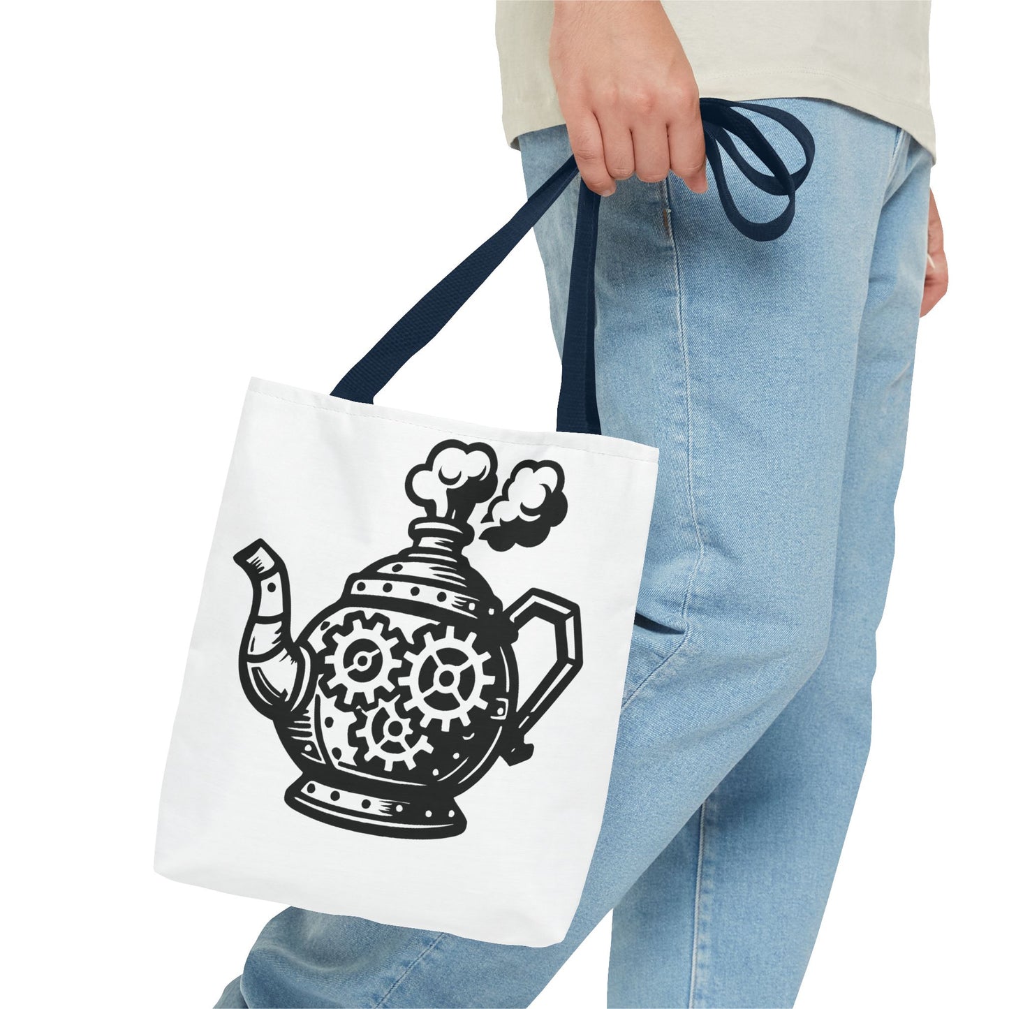 "Tea is On" Motivational Tote Bag, Gym Carryall, Workout Bag, Reusable Shopping Tote, Eco-Friendly Reusable Bag, Challenge Every System Bag