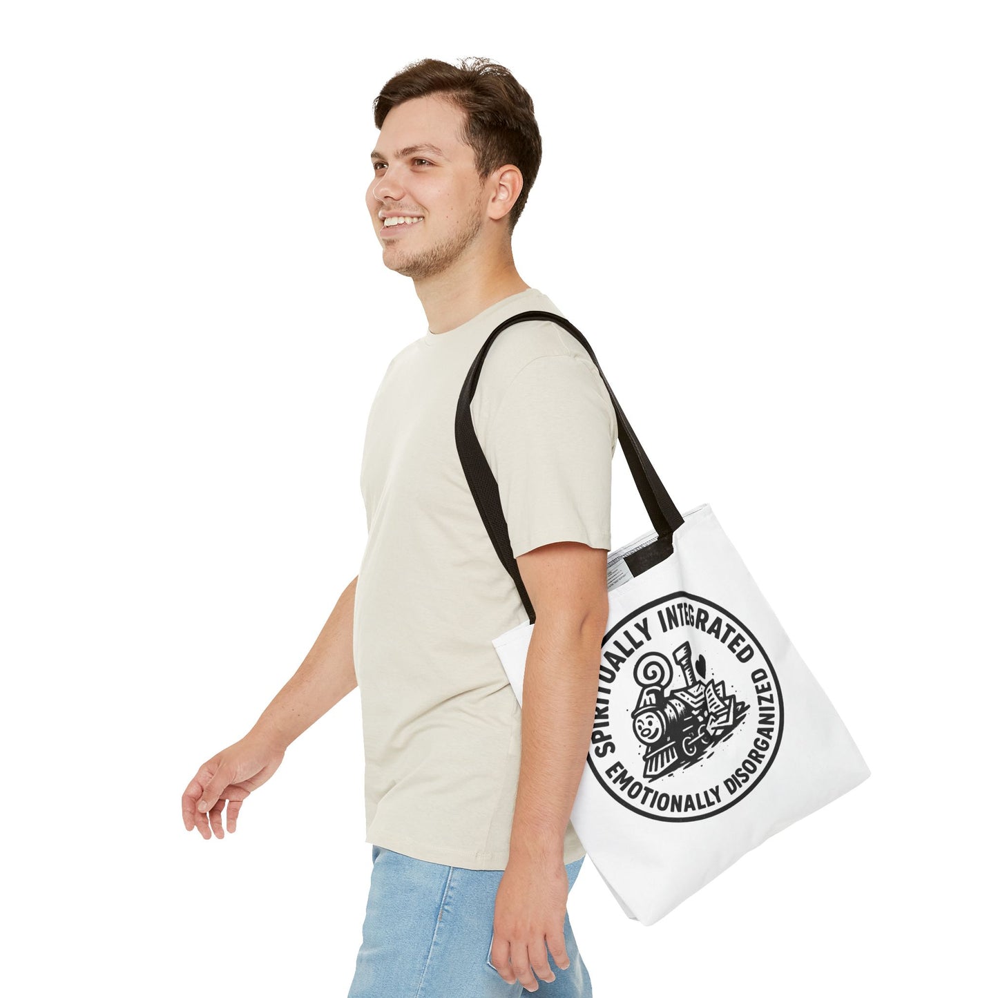 Emotionally Disorganized" Motivational Tote Bag, Gym Carryall, Workout Bag, Reusable Shopping Tote, Eco-Friendly Reusable Bag, Challenge Every System Bag