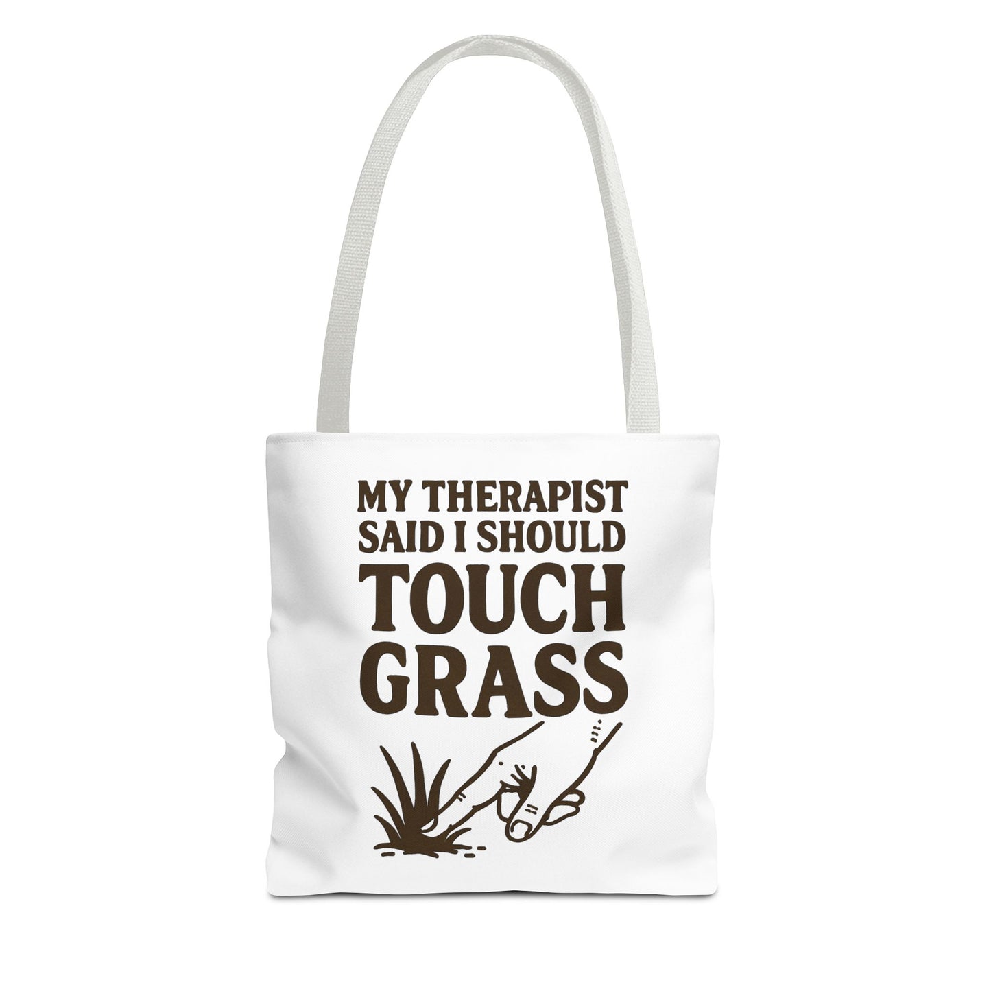 "Touch Grass" Motivational Tote Bag, Gym Carryall, Workout Bag, Reusable Shopping Tote, Eco-Friendly Reusable Bag, Challenge Every System Bag