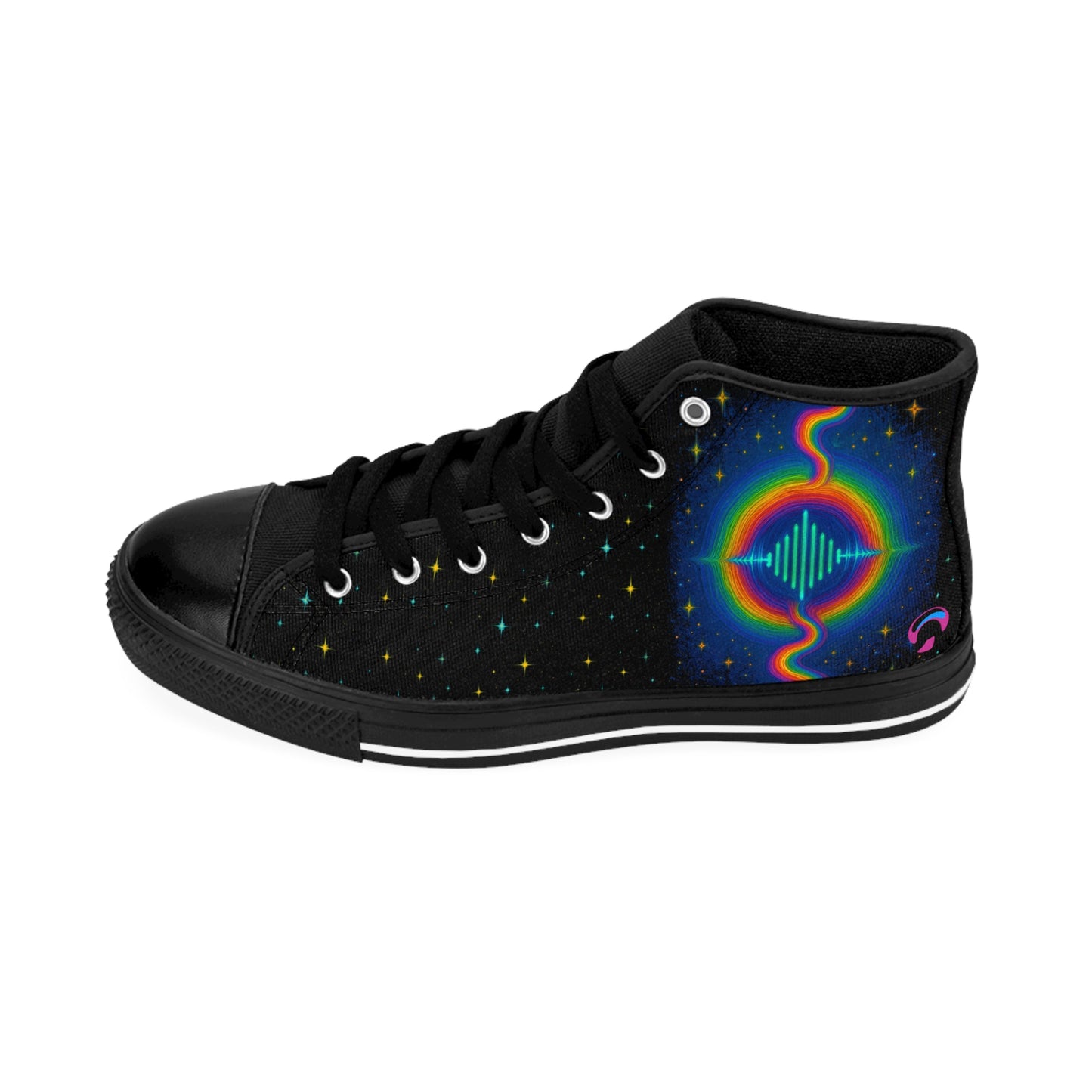 Women’s Cosmic Art Sneakers - Psychedelic High Tops, Unique Sneakers for Festivals, Everyday Fashion, Gift for Her