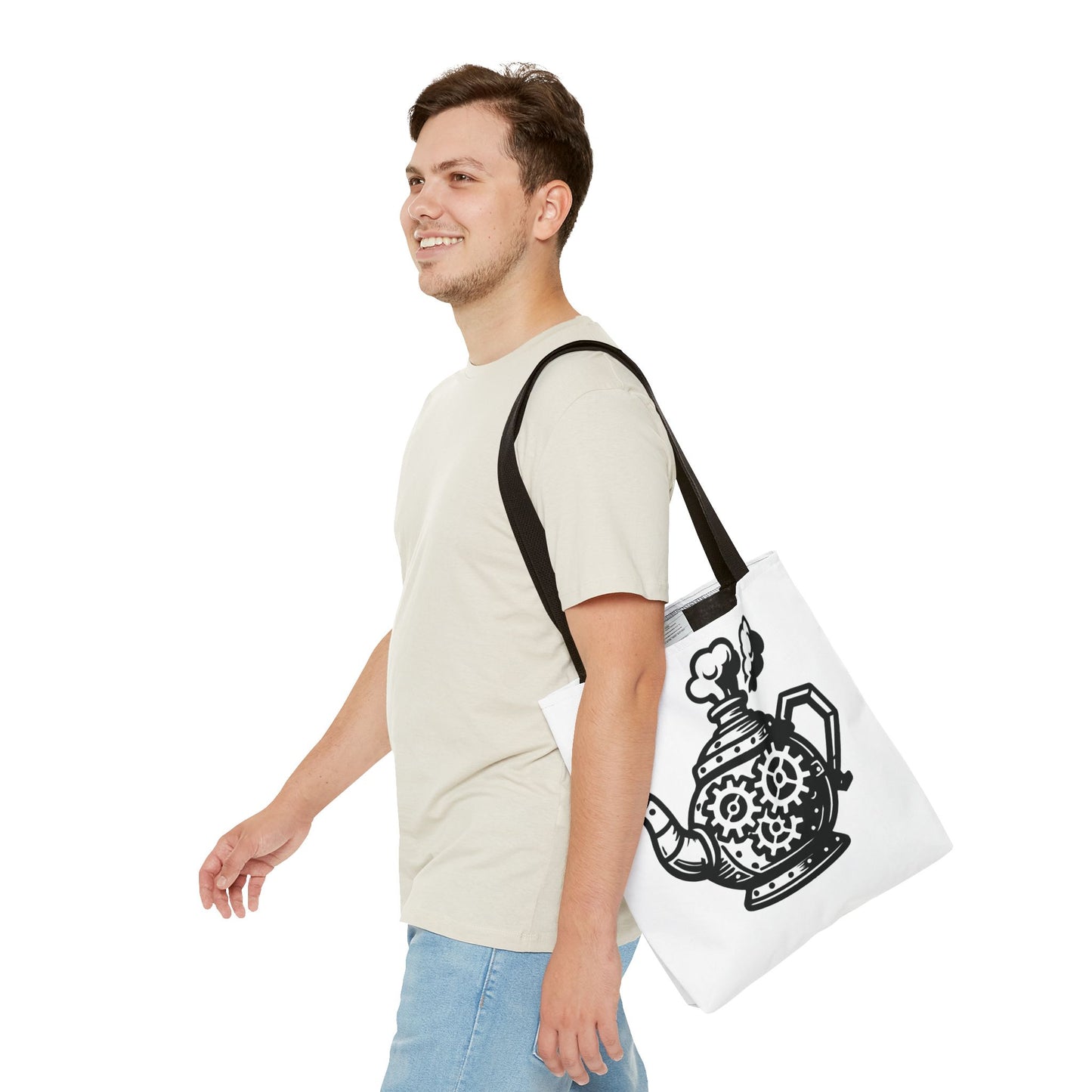 "Tea is On" Motivational Tote Bag, Gym Carryall, Workout Bag, Reusable Shopping Tote, Eco-Friendly Reusable Bag, Challenge Every System Bag