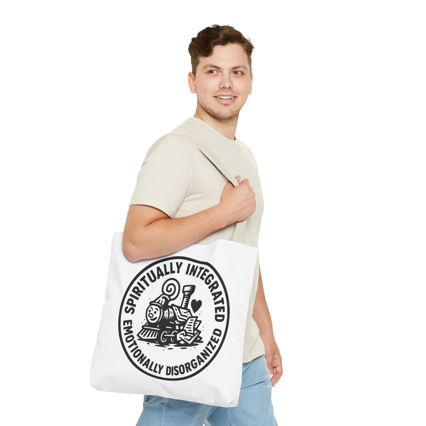 Emotionally Disorganized" Motivational Tote Bag, Gym Carryall, Workout Bag, Reusable Shopping Tote, Eco-Friendly Reusable Bag, Challenge Every System Bag