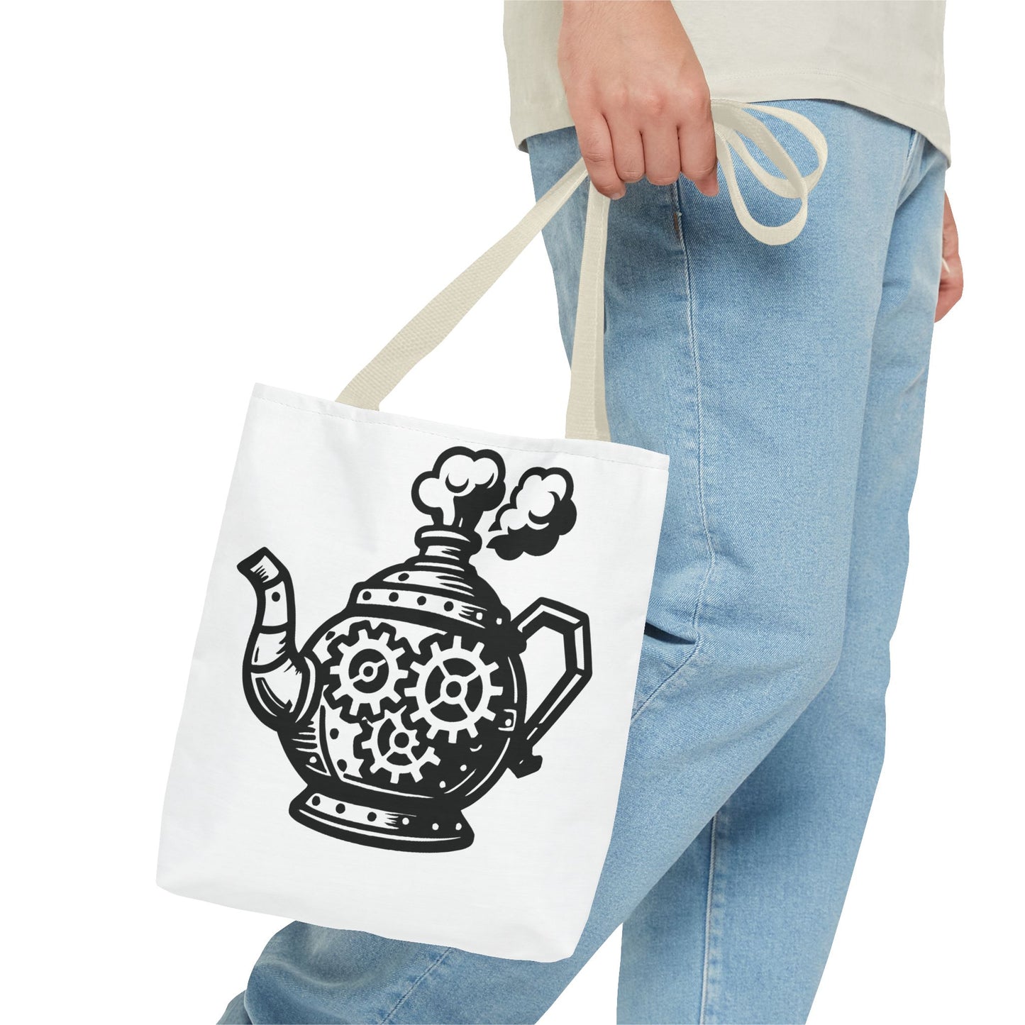 "Tea is On" Motivational Tote Bag, Gym Carryall, Workout Bag, Reusable Shopping Tote, Eco-Friendly Reusable Bag, Challenge Every System Bag