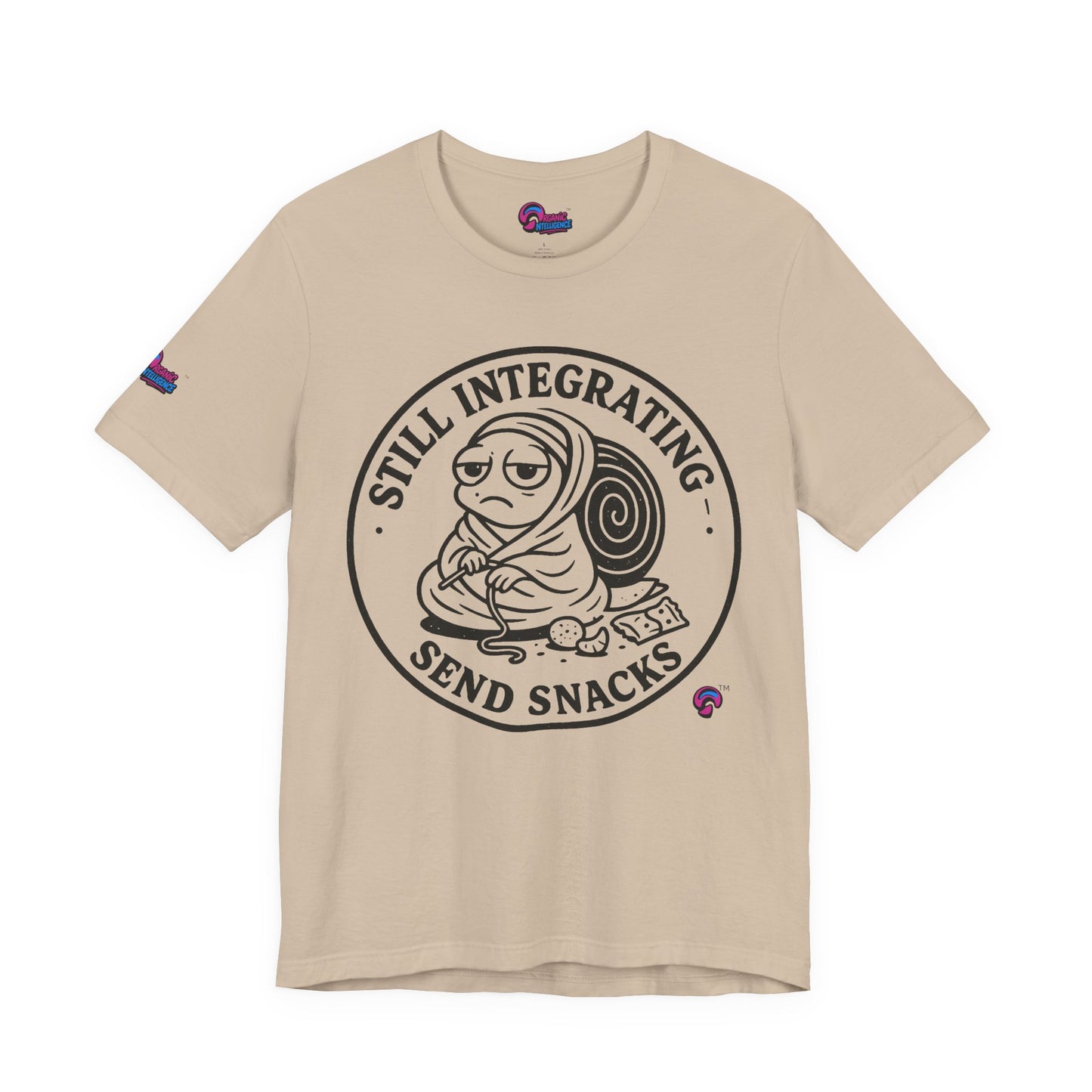 Still Integrating Tee – Snack-Fueled Awakening – Love Language Edition by Organic Intelligence™ Unisex Tee, Casual Shirt, Cotton T-shirt