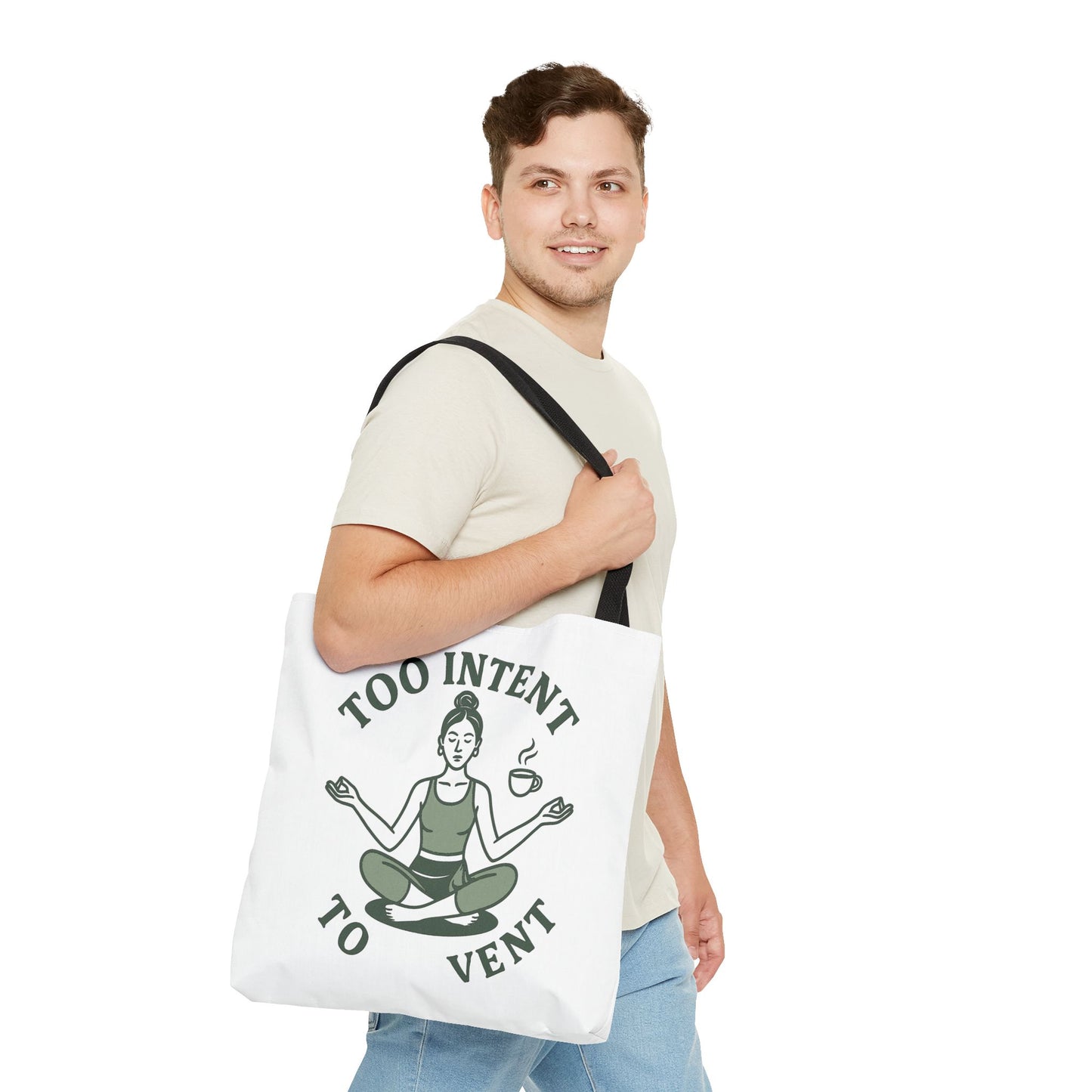 "Too Intent to Vent" Motivational Tote Bag, Gym Carryall, Workout Bag, Reusable Shopping Tote, Eco-Friendly Reusable Bag, Challenge Every System Bag