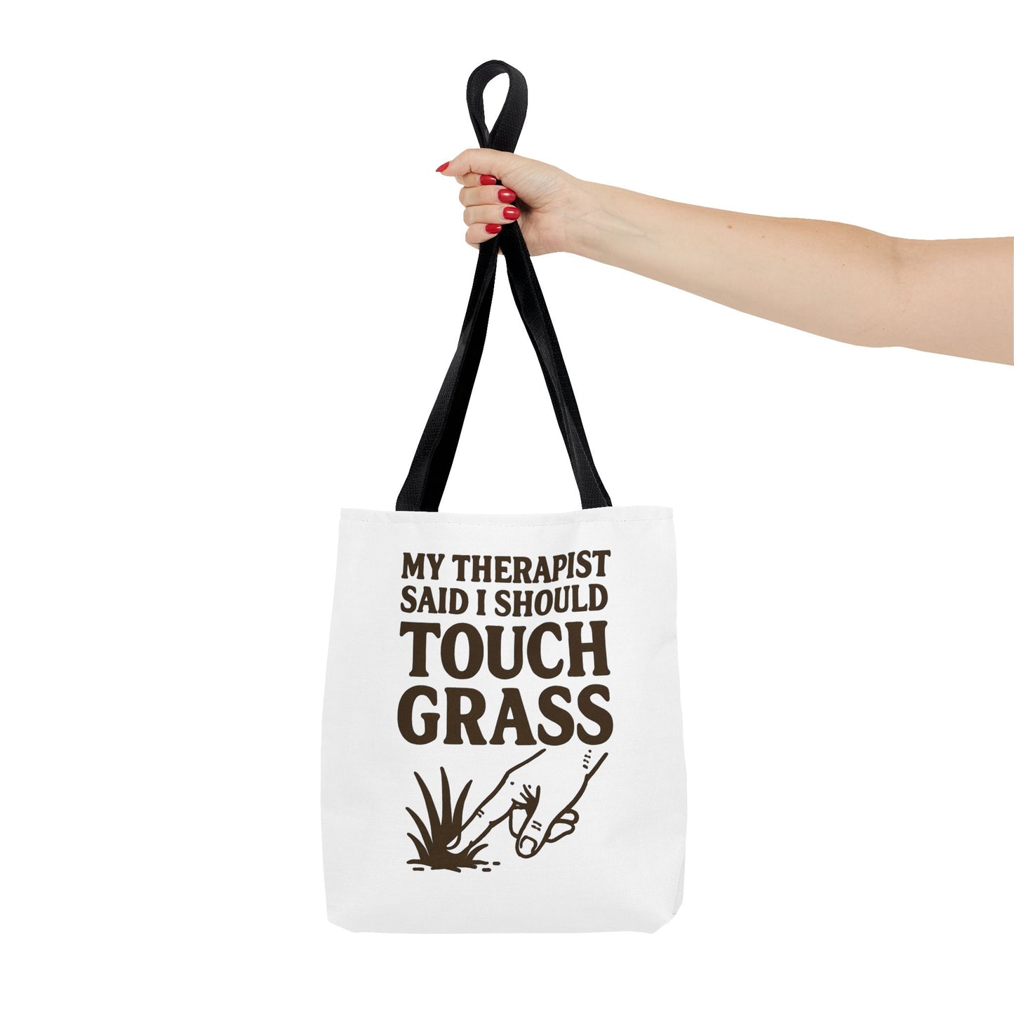 "Touch Grass" Motivational Tote Bag, Gym Carryall, Workout Bag, Reusable Shopping Tote, Eco-Friendly Reusable Bag, Challenge Every System Bag