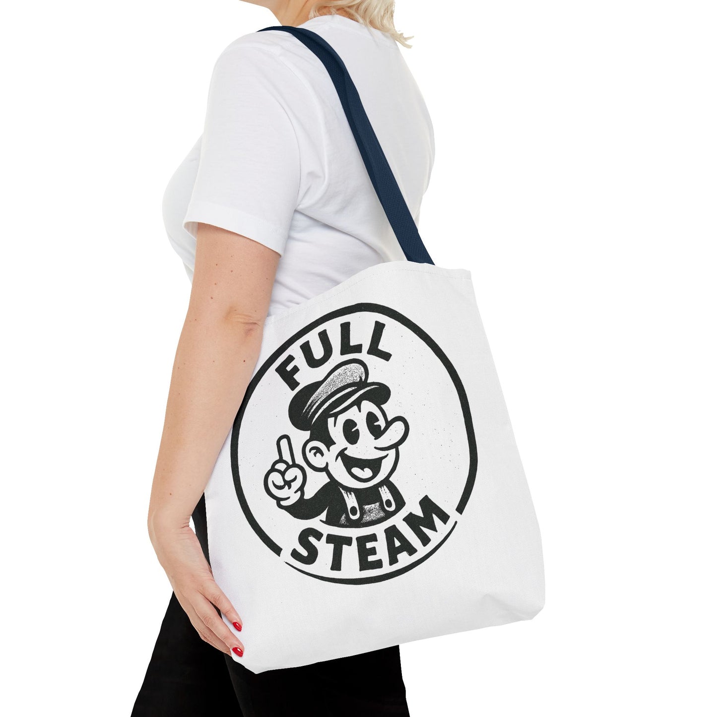 "Full Steam" Band Merch Tote Bag, Gym Carryall, Workout Bag, Reusable Shopping Tote, Eco-Friendly Reusable Bag, Challenge Every System Bag