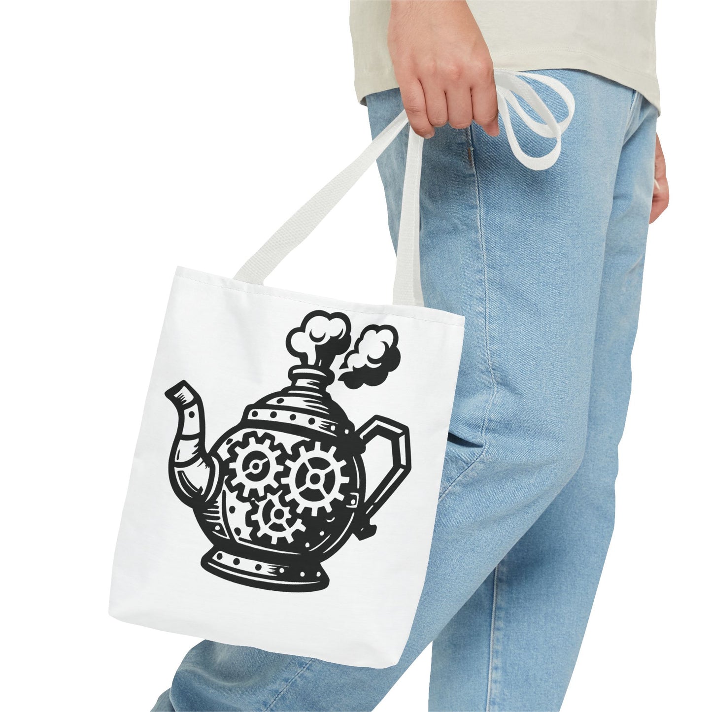 "Tea is On" Motivational Tote Bag, Gym Carryall, Workout Bag, Reusable Shopping Tote, Eco-Friendly Reusable Bag, Challenge Every System Bag