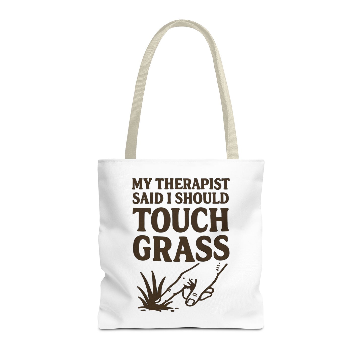 "Touch Grass" Motivational Tote Bag, Gym Carryall, Workout Bag, Reusable Shopping Tote, Eco-Friendly Reusable Bag, Challenge Every System Bag