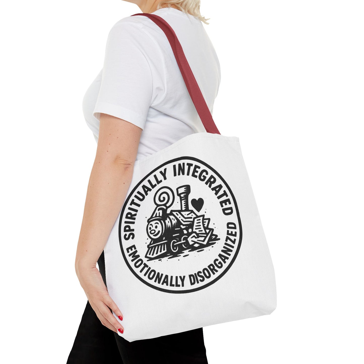 Emotionally Disorganized" Motivational Tote Bag, Gym Carryall, Workout Bag, Reusable Shopping Tote, Eco-Friendly Reusable Bag, Challenge Every System Bag