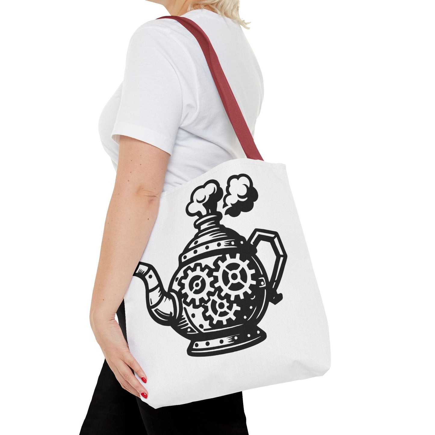 "Tea is On" Motivational Tote Bag, Gym Carryall, Workout Bag, Reusable Shopping Tote, Eco-Friendly Reusable Bag, Challenge Every System Bag