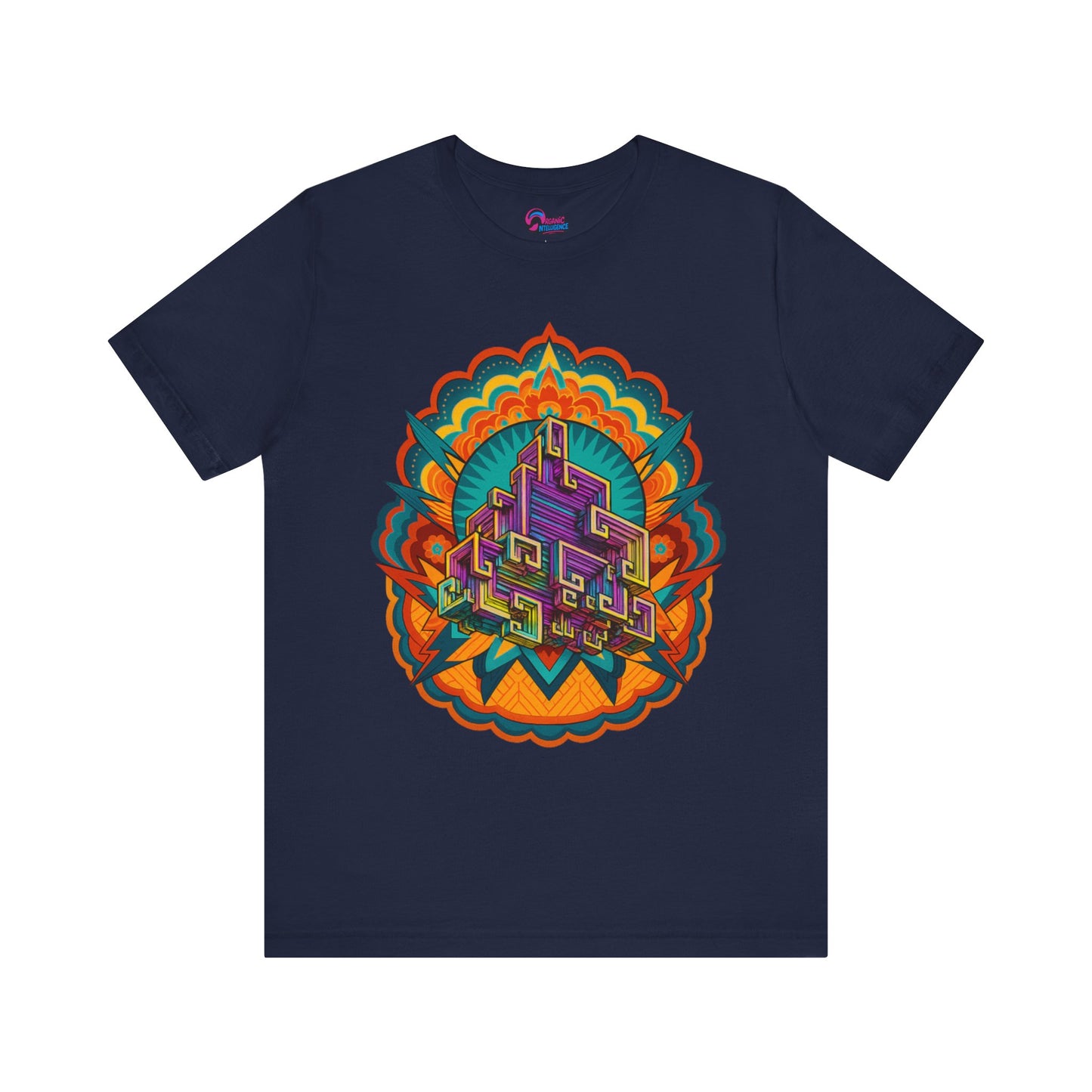 Vibrant Mandala Short Sleeve Tee, Unisex Art Shirt, Colorful Graphic Tee, Bohemian Style T-Shirt, Festival Apparel, Psychedelic Wear