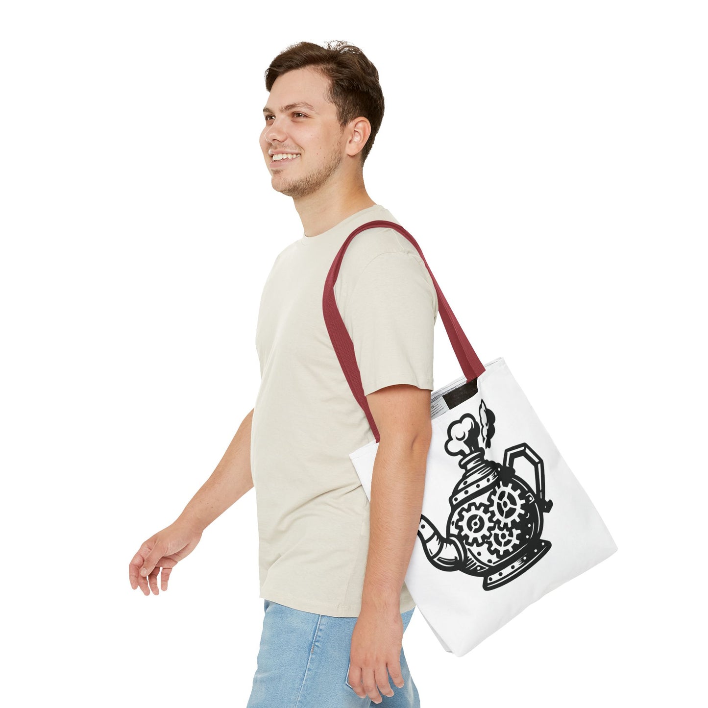 "Tea is On" Motivational Tote Bag, Gym Carryall, Workout Bag, Reusable Shopping Tote, Eco-Friendly Reusable Bag, Challenge Every System Bag