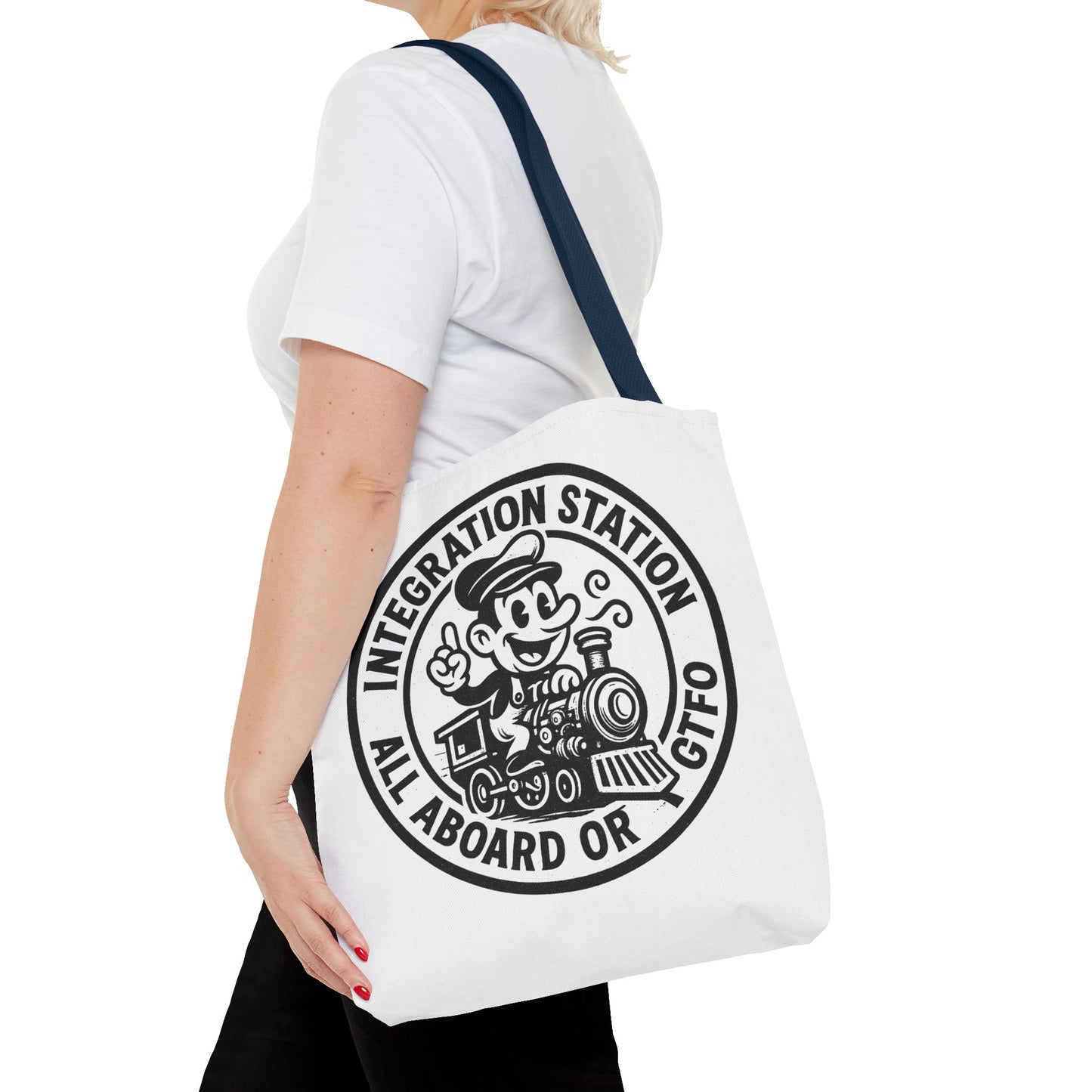 "Integration Station" Motivational Tote Bag, Gym Carryall, Workout Bag, Reusable Shopping Tote, Eco-Friendly Reusable Bag, Challenge Every System Bag