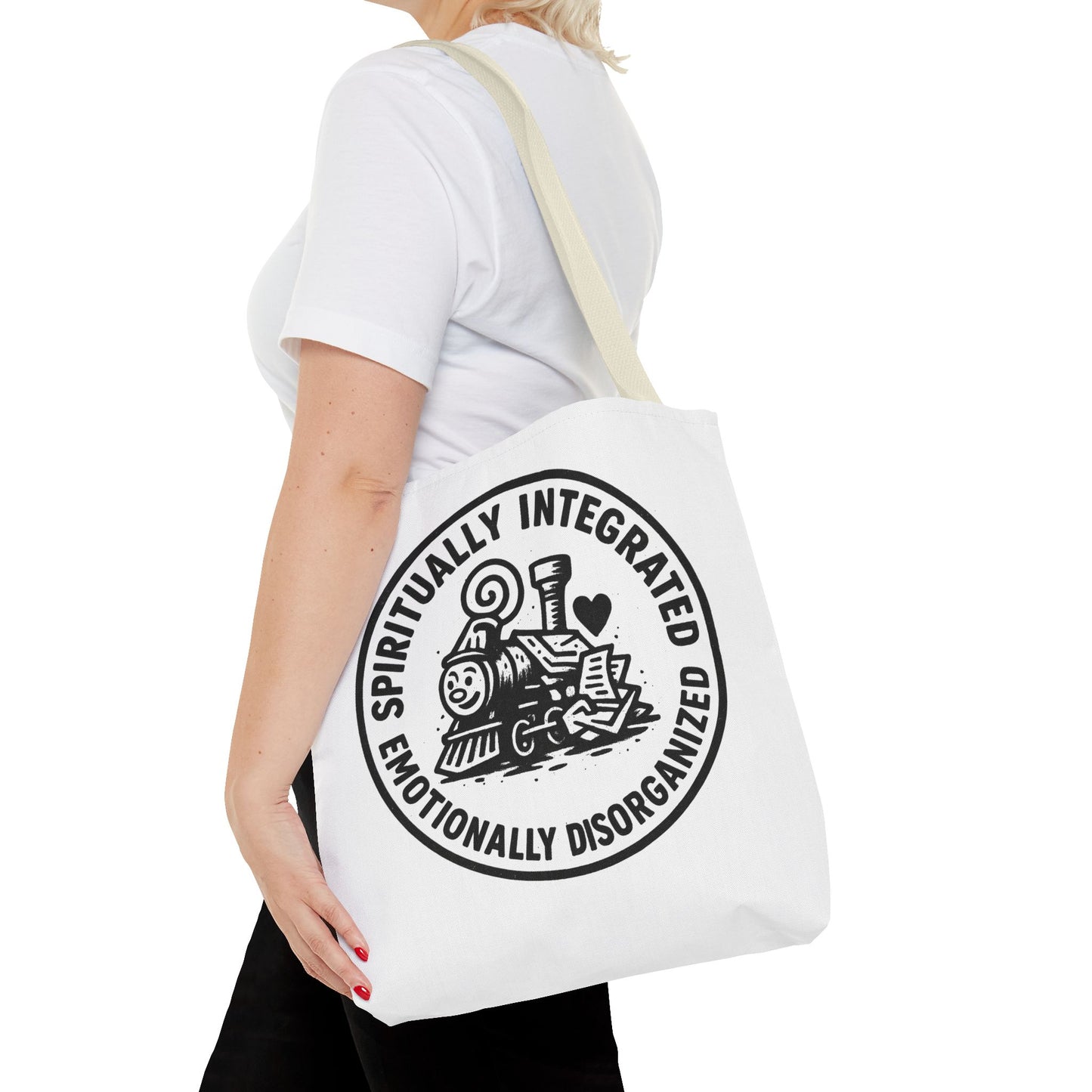 Emotionally Disorganized" Motivational Tote Bag, Gym Carryall, Workout Bag, Reusable Shopping Tote, Eco-Friendly Reusable Bag, Challenge Every System Bag