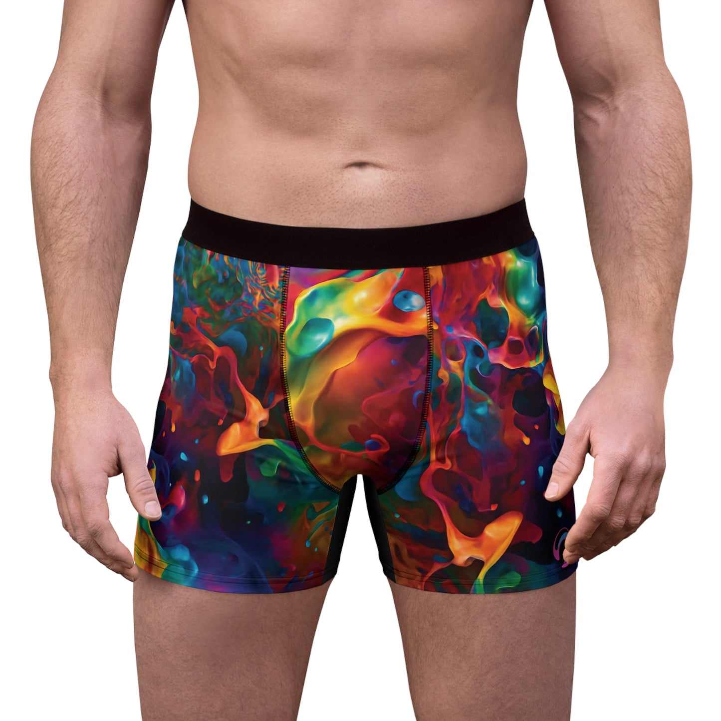 Vibrant Abstract Men's Boxer Briefs, Colorful Underwear, Unique Gift for Him, Party Essentials, Festival Wear, Everyday Comfort