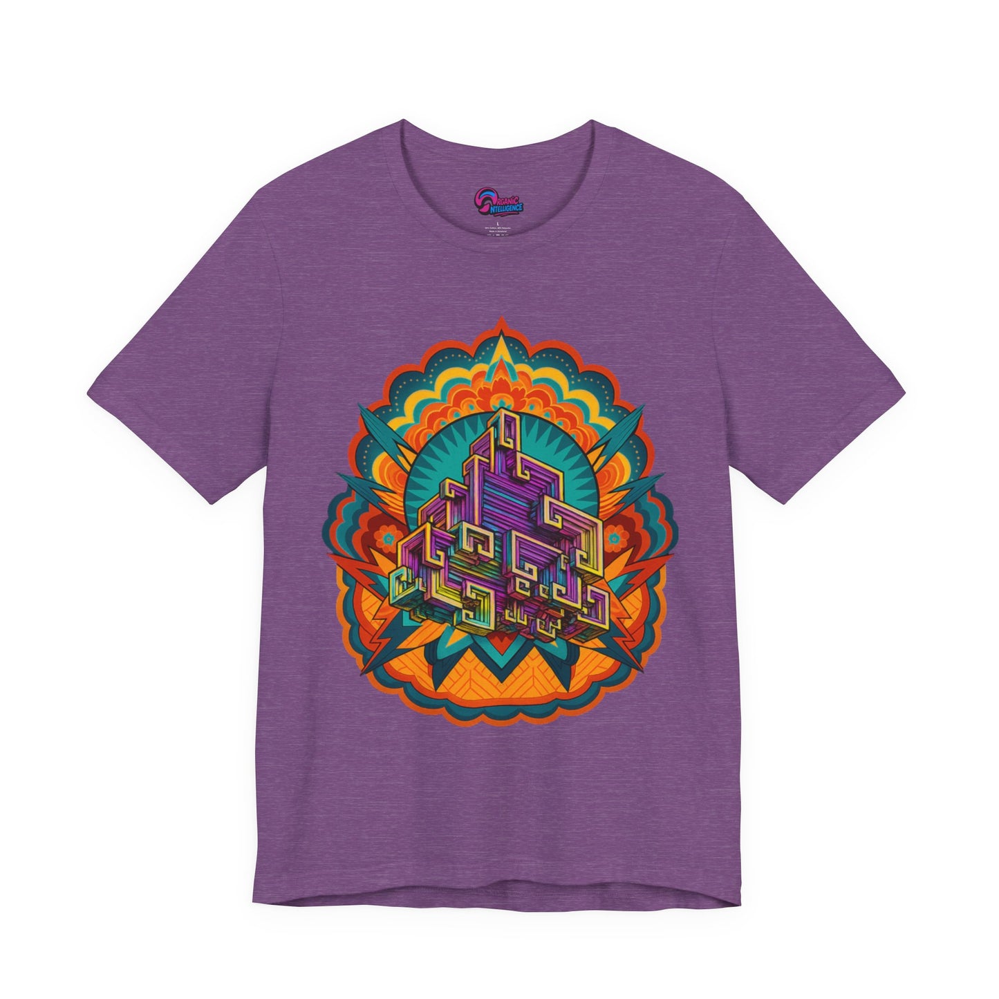 Vibrant Mandala Short Sleeve Tee, Unisex Art Shirt, Colorful Graphic Tee, Bohemian Style T-Shirt, Festival Apparel, Psychedelic Wear