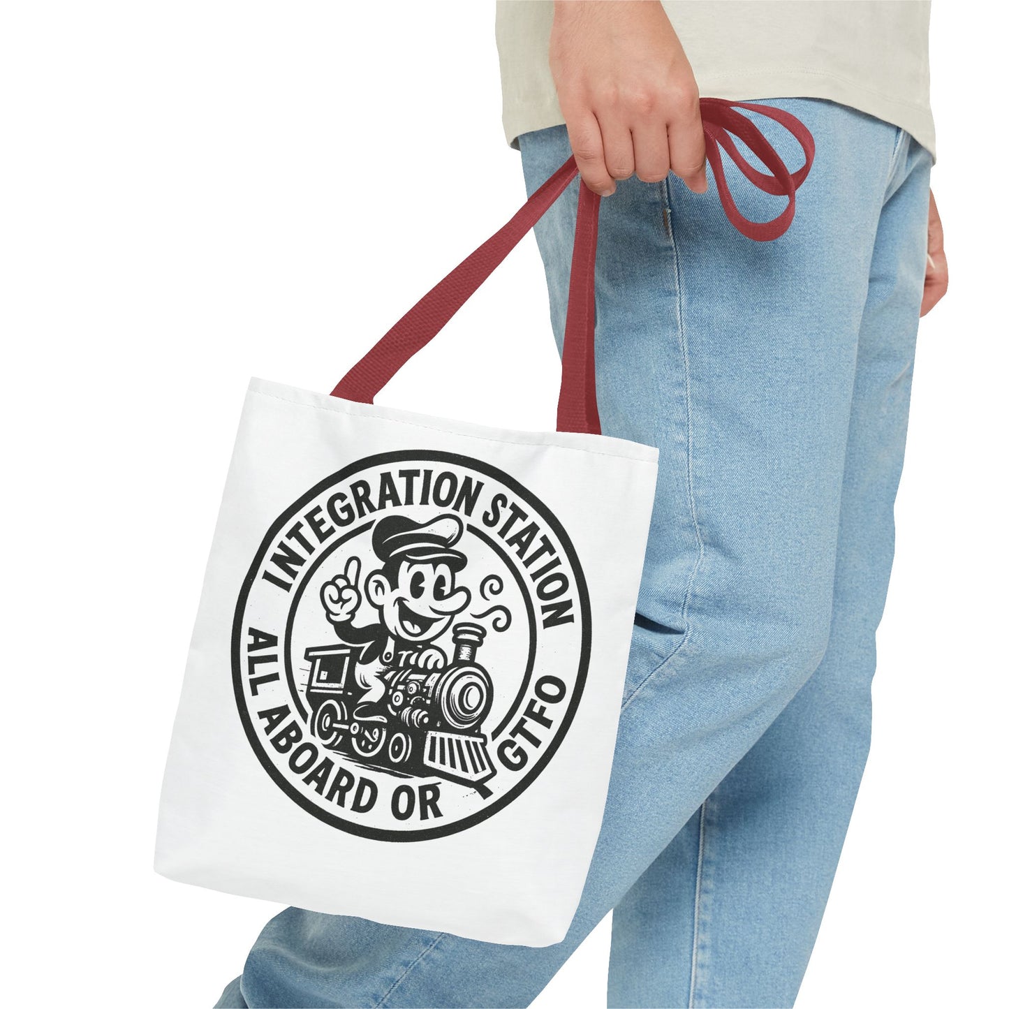 "Integration Station" Motivational Tote Bag, Gym Carryall, Workout Bag, Reusable Shopping Tote, Eco-Friendly Reusable Bag, Challenge Every System Bag